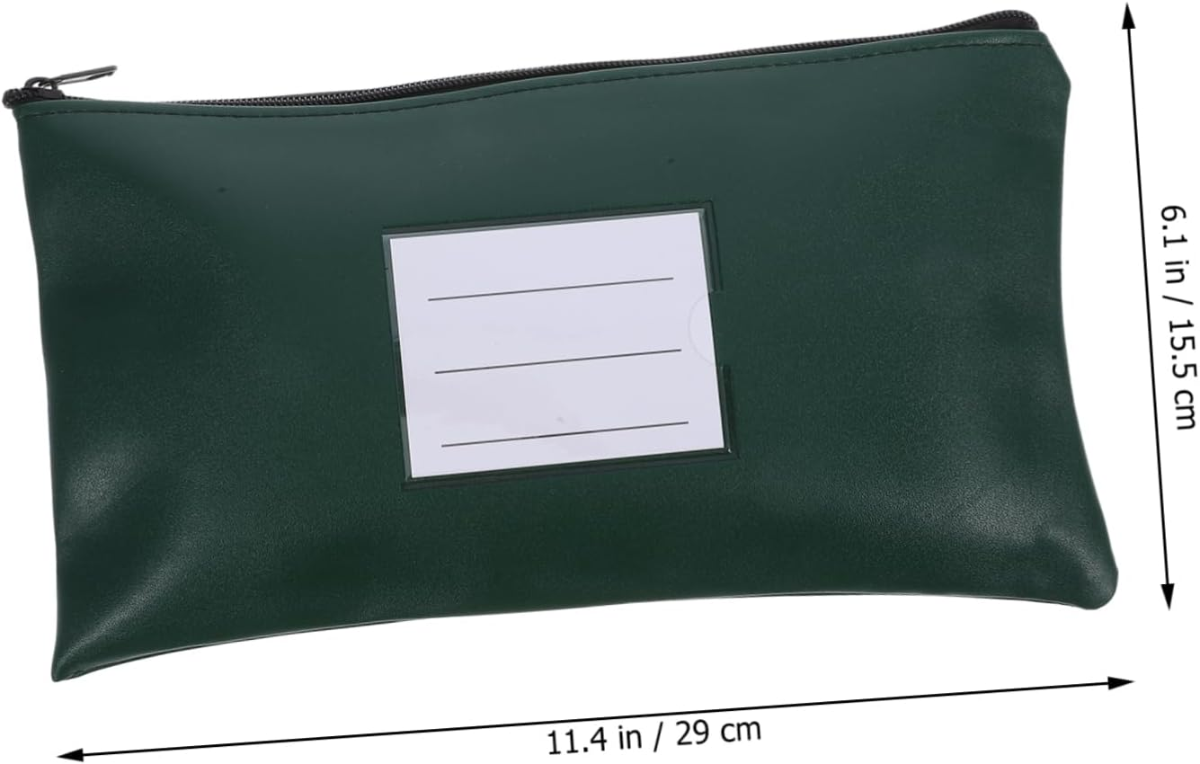 GETAJGHSD 2Pcs Multi-Use File Bag Pu Bill Organizer Zippered Storage Bag for Documents Magazines Cash Receipts image number 3