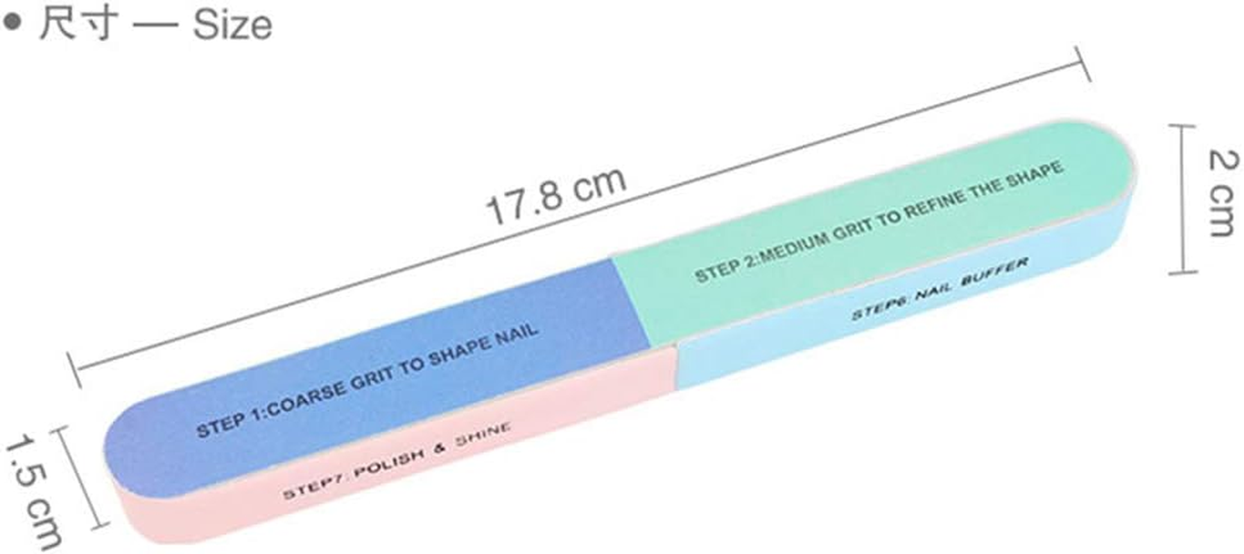 Haofy Multiple Side Nail Art Manicure Tool Grinding Files Buffer Polier, Ideal for Professional Use, Sandstone Material, 12G Weight