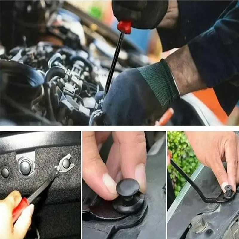 100-Piece G-Eneral M-Otors Clip Fixing Set, Including Disassembly Tools for Clip Repair, Black and White Plastic Rivets, Suitable for Most Vehicle Models image number 3