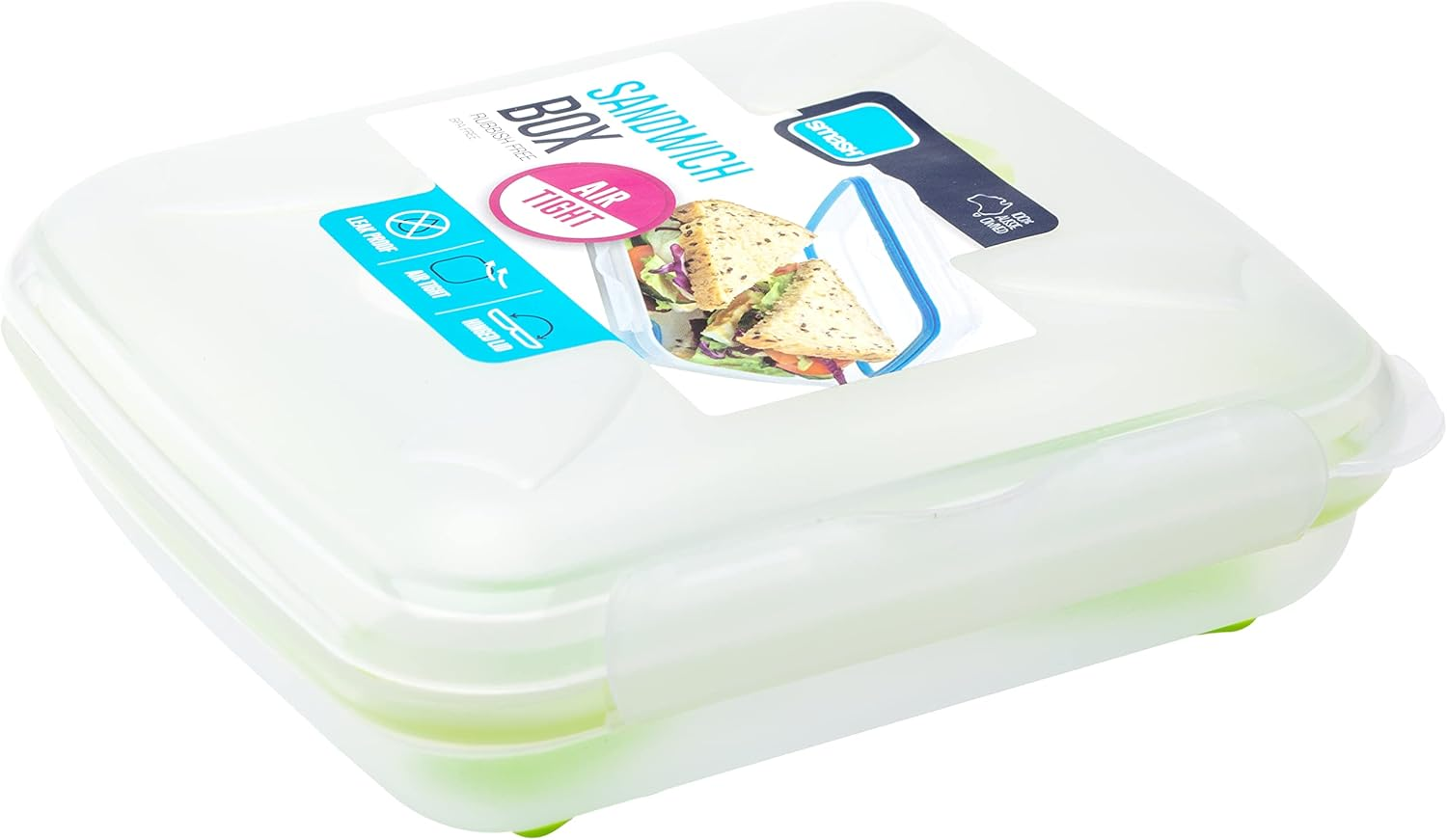 Smash Leakproof Sandwich Lunch Box Green | Bpa-Free, Reusable & Eco-Friendly | Airtight Food Storage Container for School, Work & Travel | Dishwasher Safe & Durable Lunch Solution image number 3
