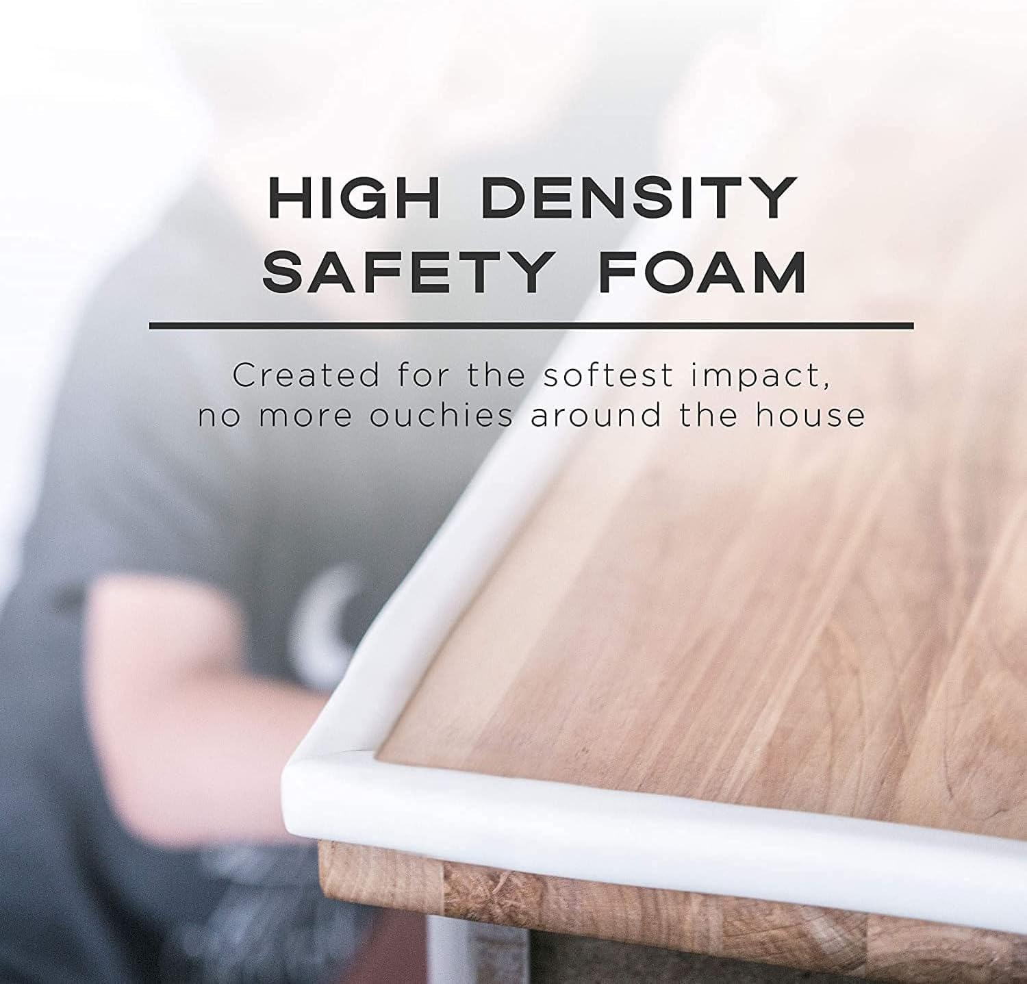 Baby Proofing Edge and Corner Guard Protector Set, 16 Feet Edges & 4 Foam Corners, Furniture and Tables Child Baby Proof Bumpers, Pre-Taped Corner Cushions - Oyster White image number 2