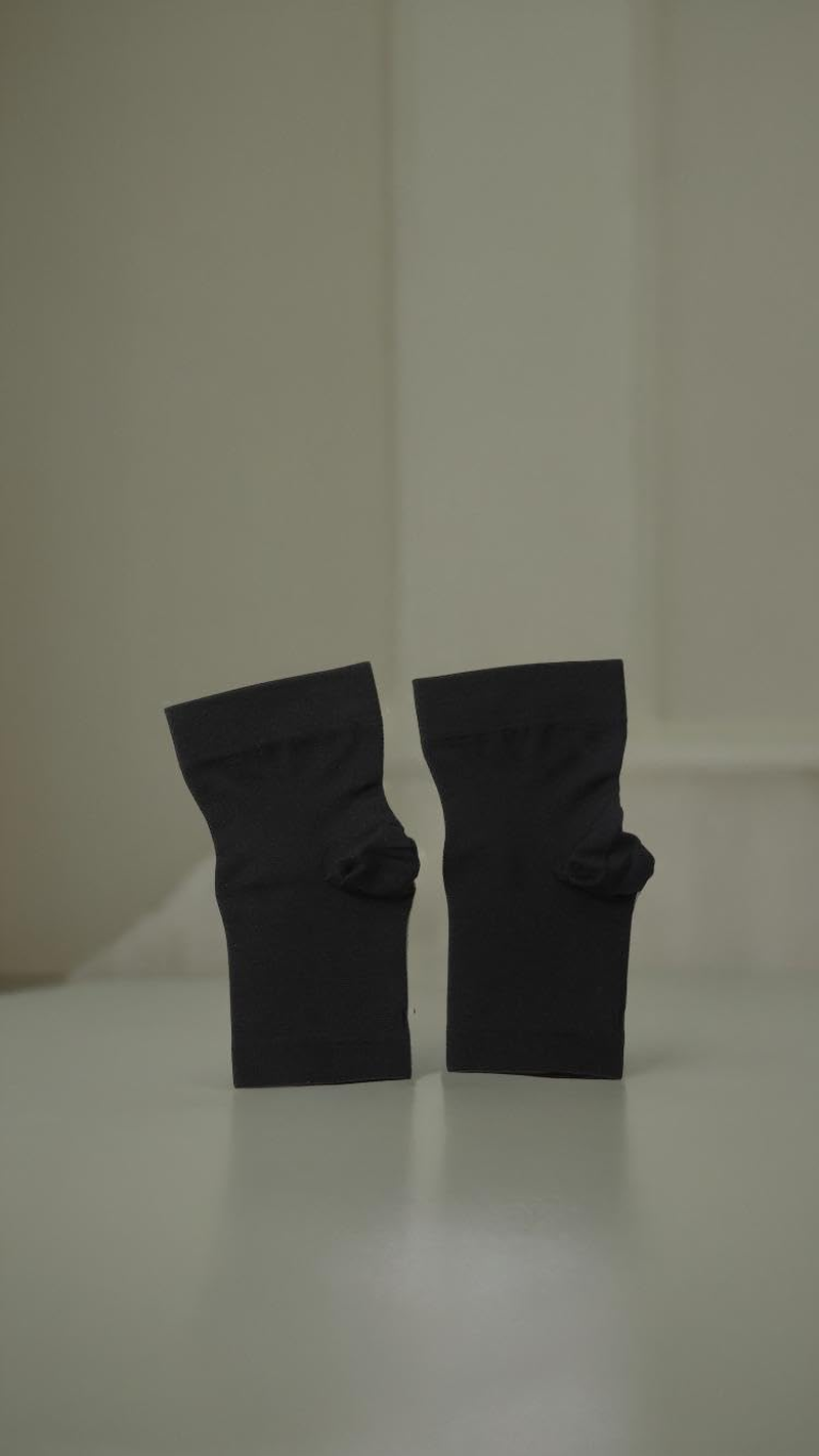 Honwor 3 Pairs of Pain-Relieving Compression Socks for Neuropathy, Ankle Support, Tendonitis, and Plantar Fasciitis - Brace for Women and Men, Size L-XL, Color: Black image number 2