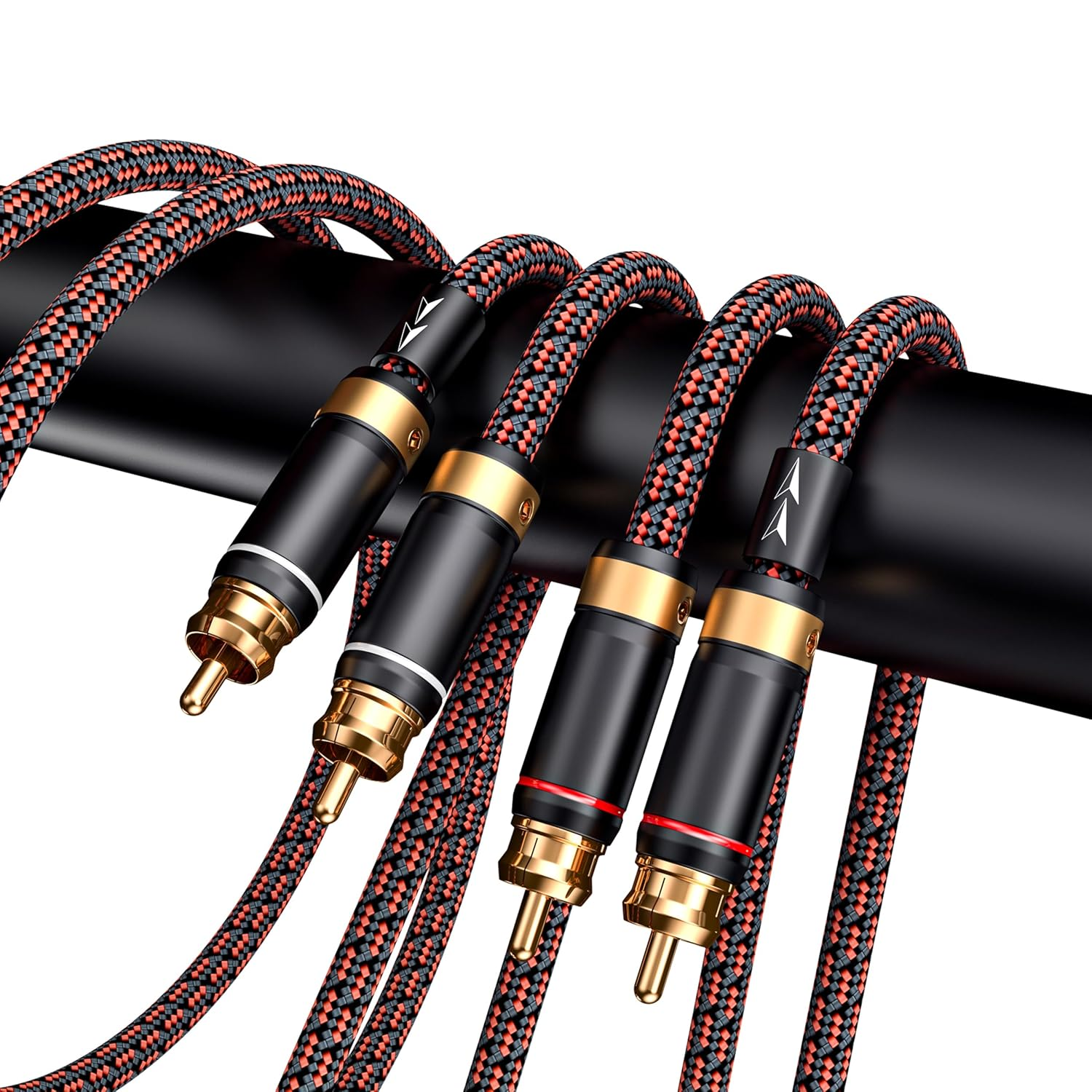 Primeda Audiophiles Rca/Phono Cable 2 RCA Male to 2 RCA Male Hifi System Interconnect Cable Braided for Home Cinema Subwoofer Amplifiers Blu-Ray (Straight to Straight, 3.2Ft/1M) image number 3