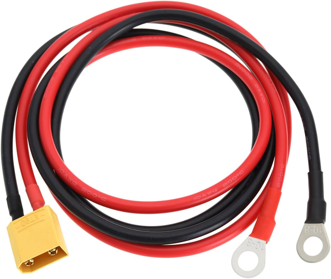 Emsea XT90 to O-Ring Connector Cable 10AWG Silicone Terminals Extension Power Cable for RC FPV Racing Drones (XT90 Male to O-Ring Terminals) image number 3