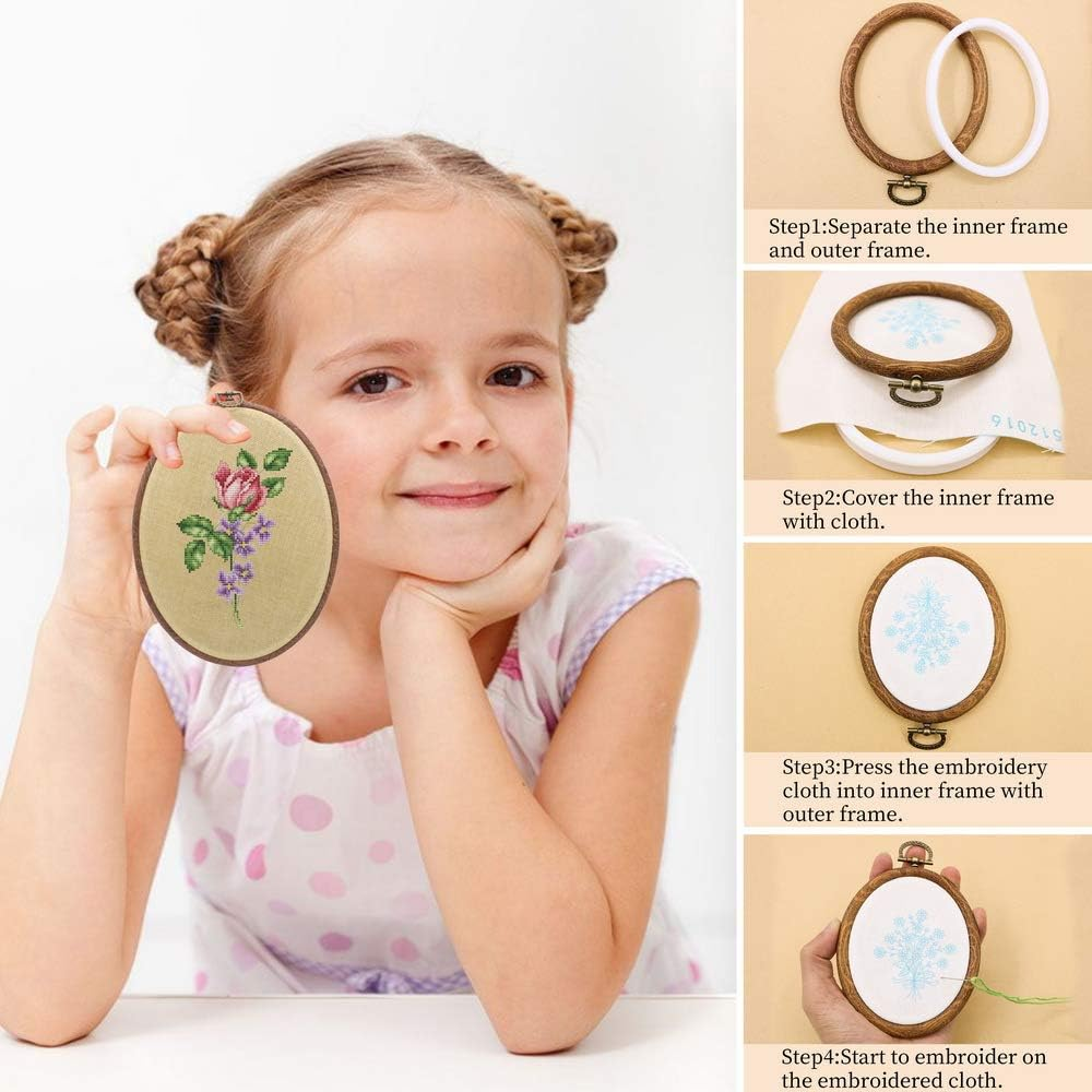 Guofa 2Pcs Resin Embroidery Hoop for Cross Stitch Embroidery Oval Hoops Arts Decoration (29Cm/11In-2Pcs)