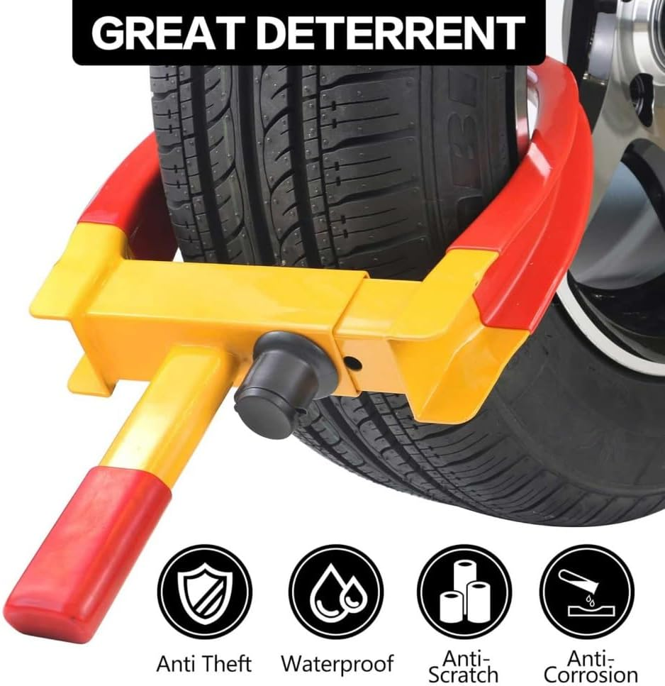 Universal Wheel Lock,Heavy Duty Trailer Lock Wheel Clamp,Universal Security,Adjustable Heavy-Duty Security Tires Anti-Theft Lock,Tire Lock anti Theft for Trailers Golf Cart image number 6