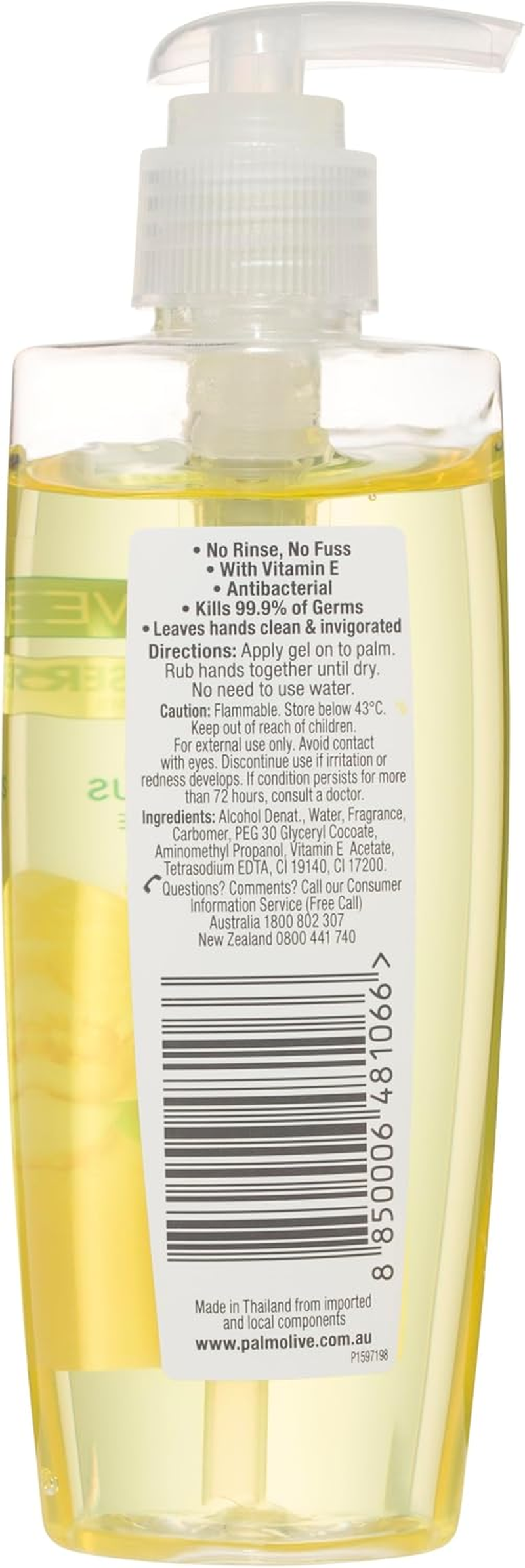 Palmolive Lemon and White Citrus with Vitamin E Hand Sanitiser 200 Ml image number 2