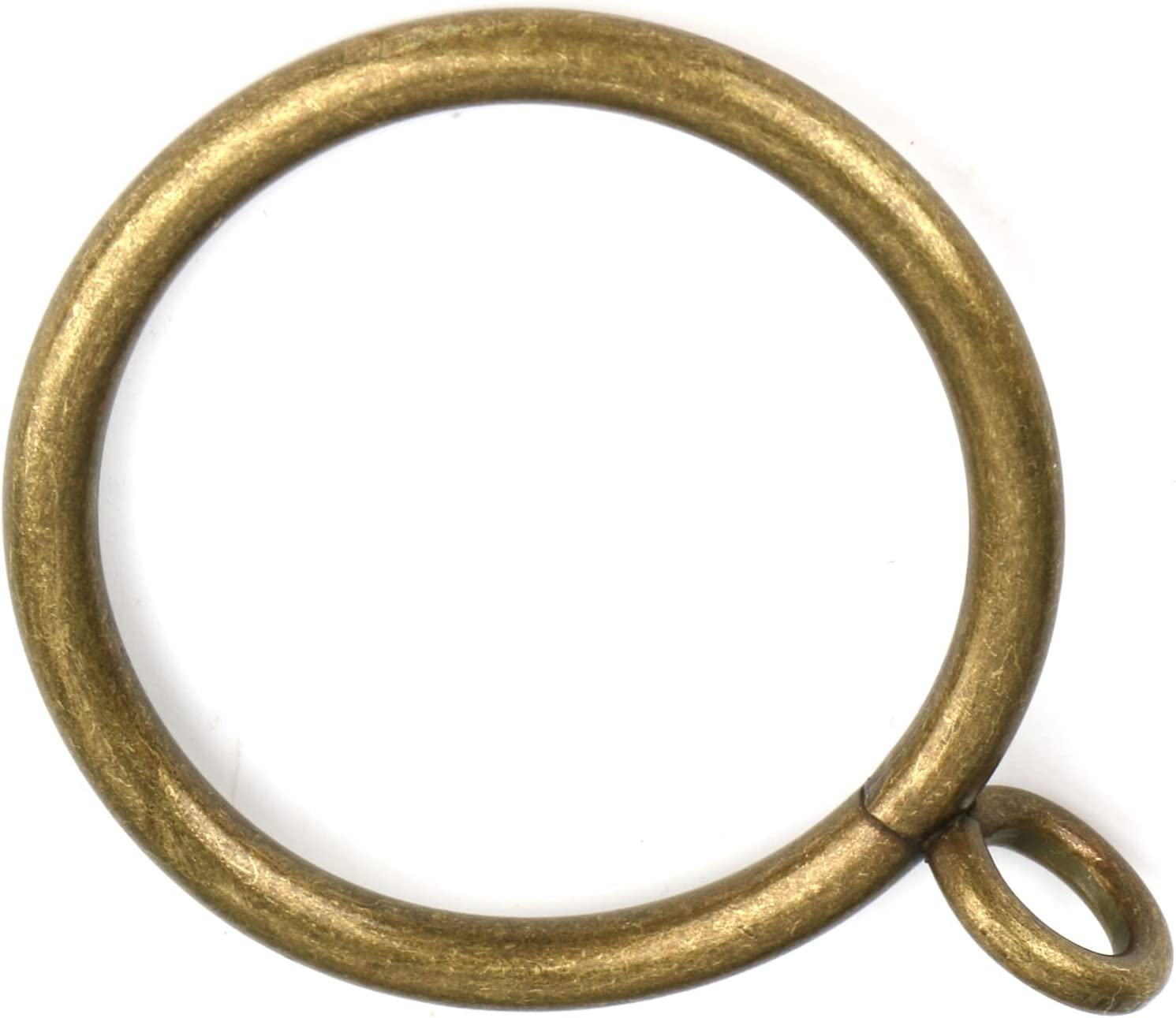 1 1/2-Inch Antique Brass Curtain Rings with Eyelets for Curtain Rods (Set of 30 PCS Curtain Rings) image number 2