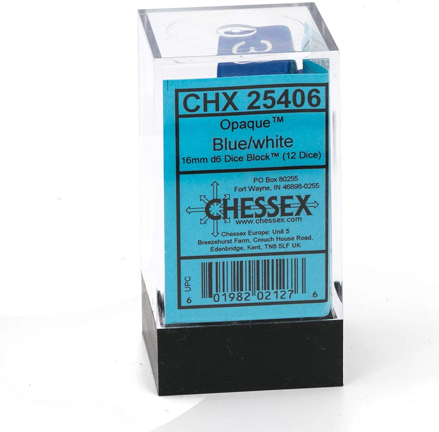 Chessex CHX25406 Dice, Blue/White