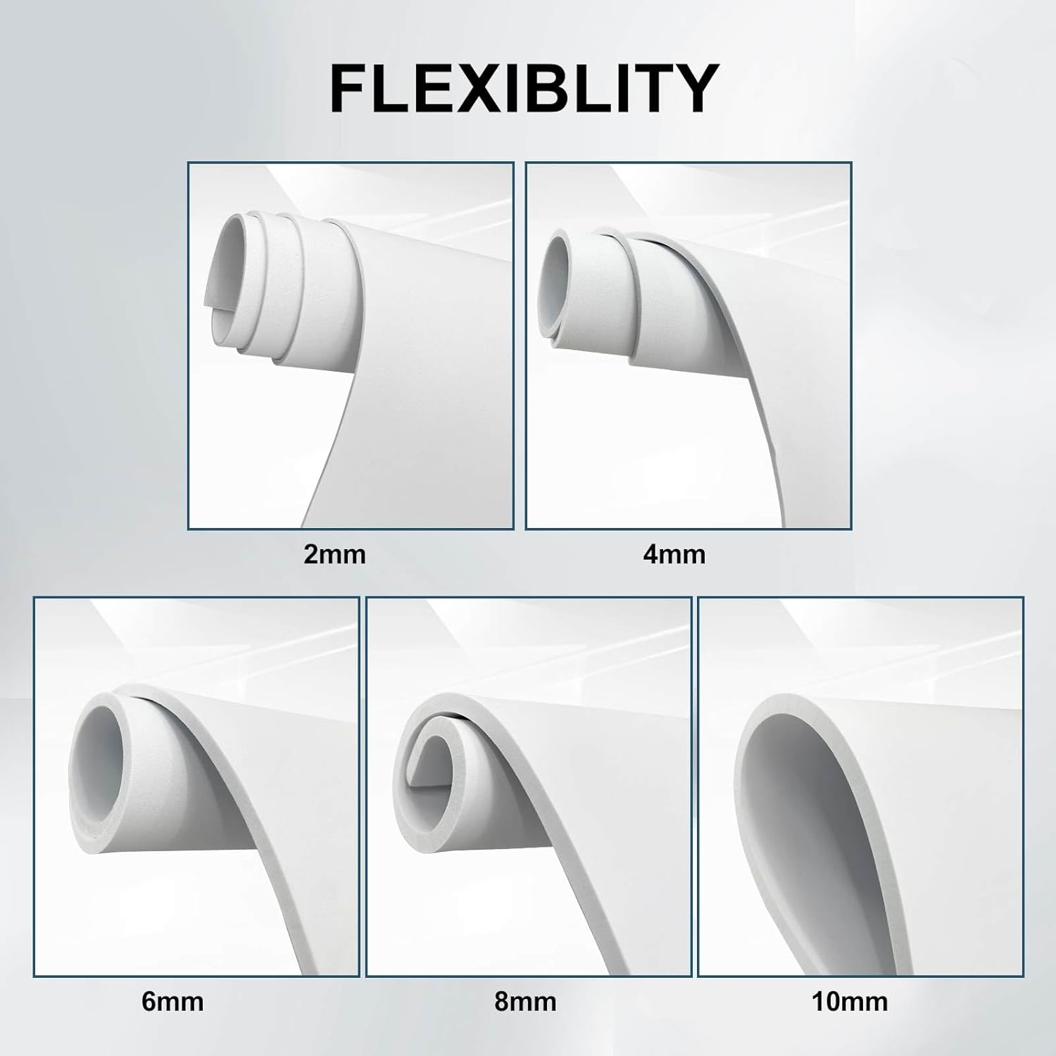 EVA Foam Roll - 10Mm Thick White Craft Foam Sheets - 15" X 39" Large Cosplay Foam Sheet - Ultra High Density 86 Kg/M&sup3; - Pliable & Elastic for Craft Projects Costume Cosplay Foam - by Biguphate