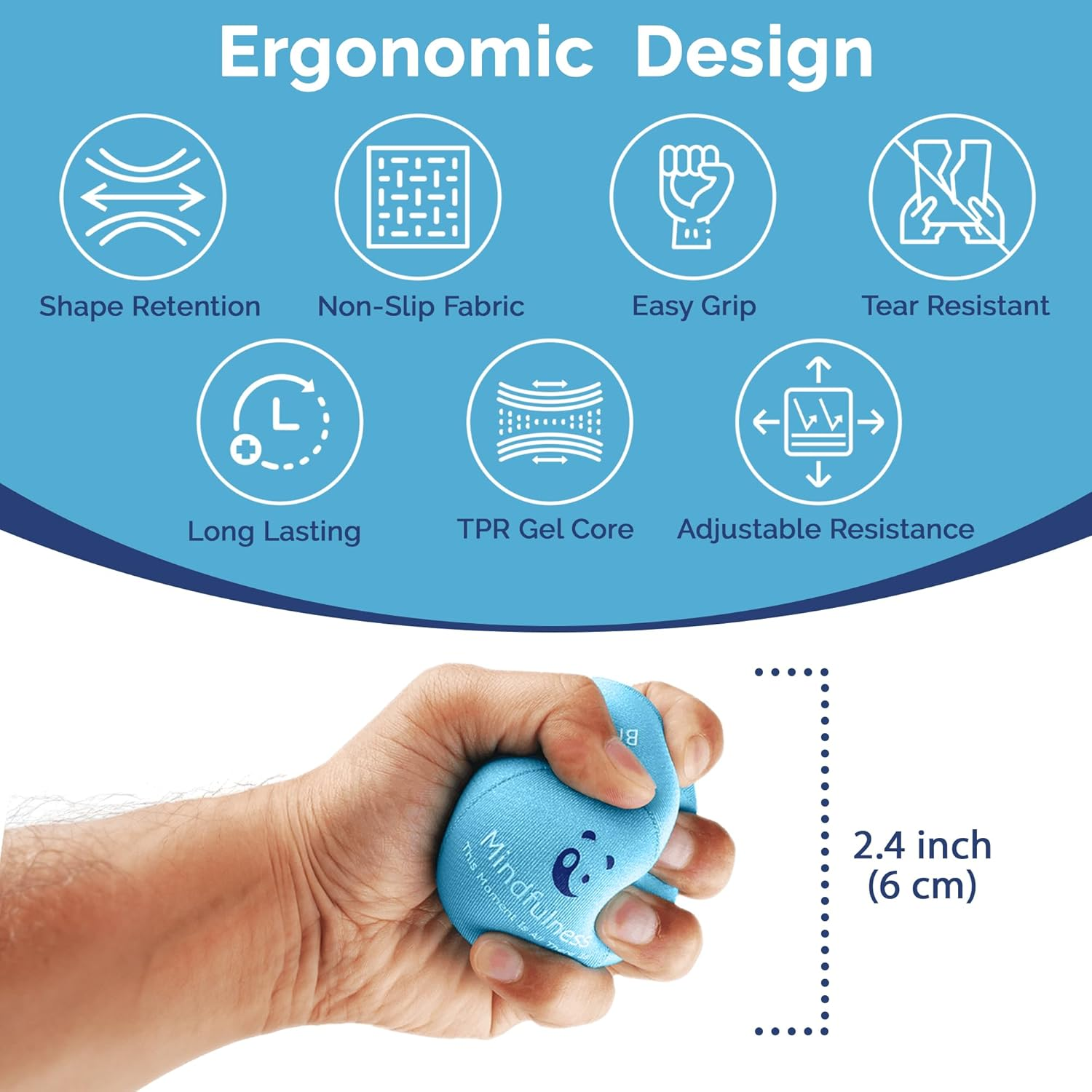 Mindpanda 3X Empowering Gel Stress Ball Bundle | Different Strengths & Sizes for Squeeze Hand Therapy - Scented for Extra Focus