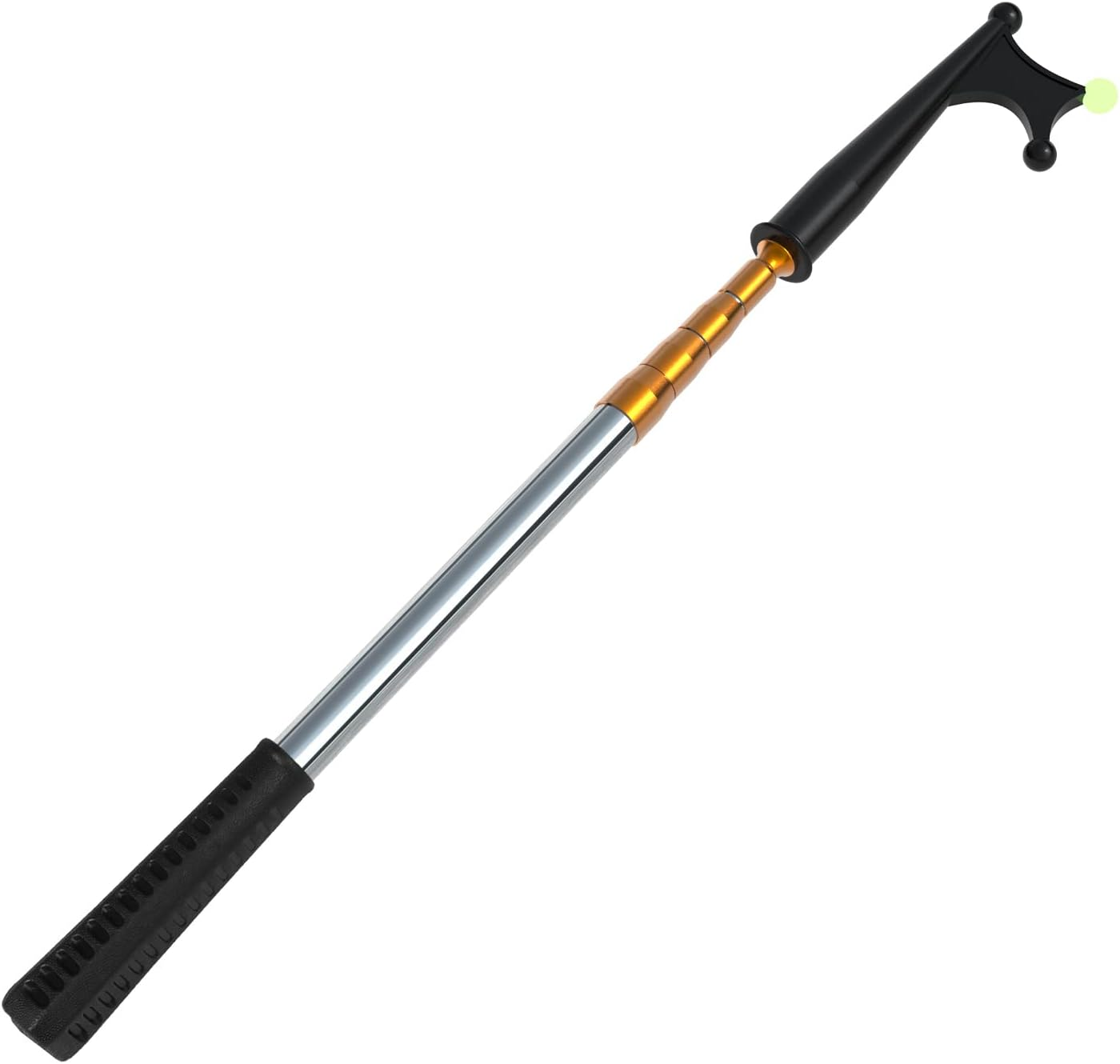 KOMCLUB Telescopic Boat Hook Stainless Steel Boat Push Hook Rod with Luminous Beads Docking Telescopic Rod TPR Non-Slip Handle Boating Accessories Hook Boat Device（Blue/Gold/Black） image number 2