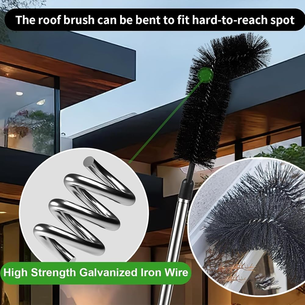 FUNNTY Gutter Cleaning Brush, 5.5 FT Gutter Cleaning Tools from the Ground with Telescopic Pole, Enduring Gutter Cleaning Tools, Easy to Clean Gutter Cleaning Brush for Cleaning Leaves Debris Window image number 5