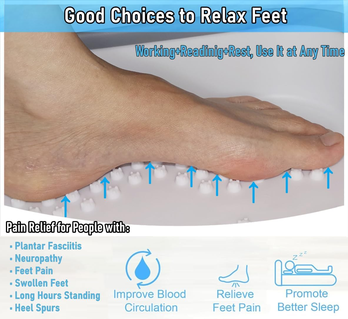 Collapsible Foot Bath Soak Tub with Handle, Portable Feet Spa Soaking Basin Bucket with Massage Acupoint for Washing Soaking Feet