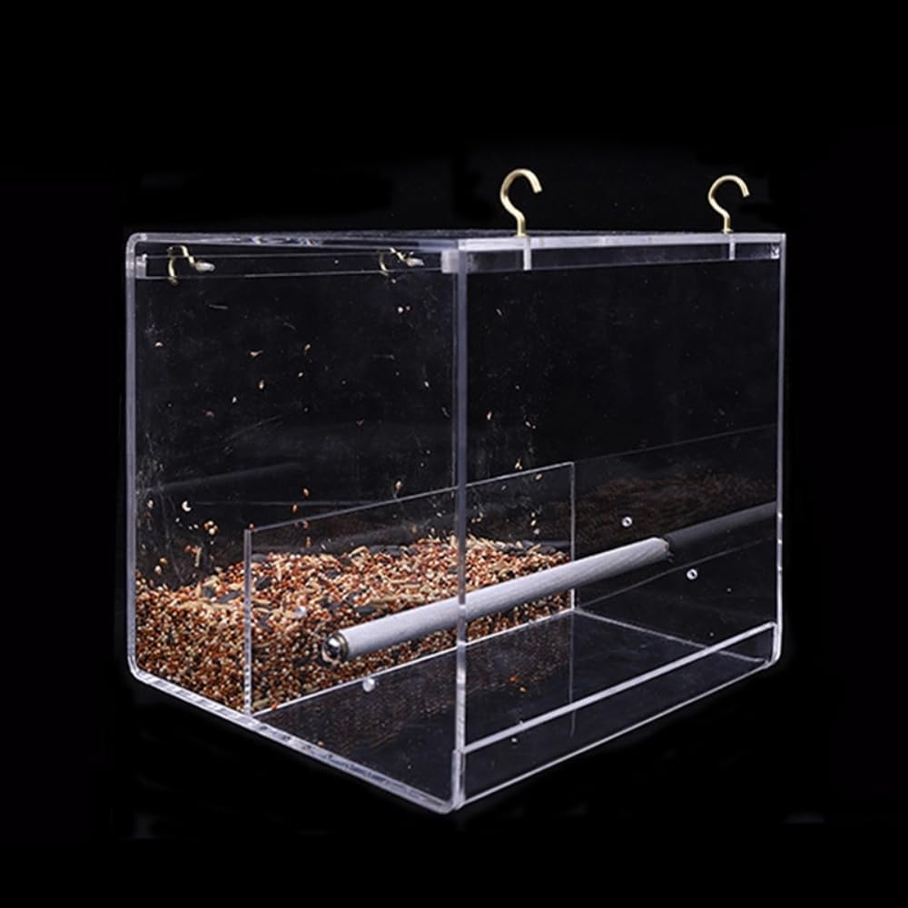 Acrylic Automatic Parrot Feeder, Bird Feeder,Pet Feeder Seed Food Container,Cage Accessories for Small Birds like Parakeet, Canary, Cockatiel image number 2