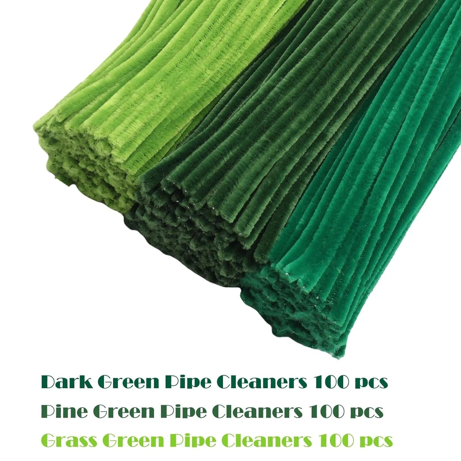 Green Pipe Cleaners Craft Set 300 Pcs, Fuzzy Chenille Stems Pipe Cleaner Kit for DIY Crafts, Christmas Tree & Holiday Decorations &ndash; Unron image number 5