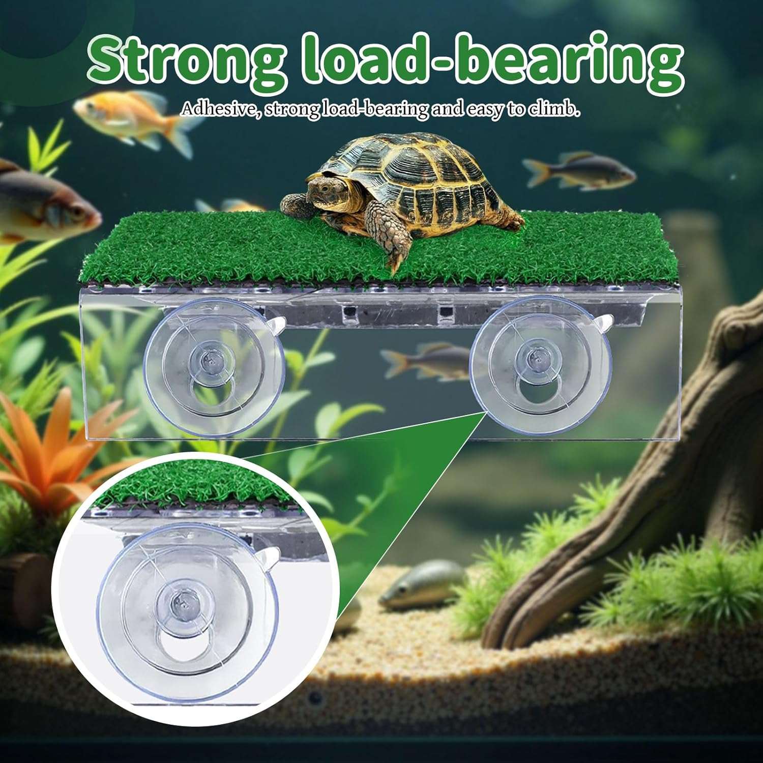 Large Turtle Basking Platform, 2-In-1 Floating Dock with Ramp for Aquatic Turtles Reptiles and Amphibians, Easy to Install Basking Area for Habitat Tank Terrarium image number 3