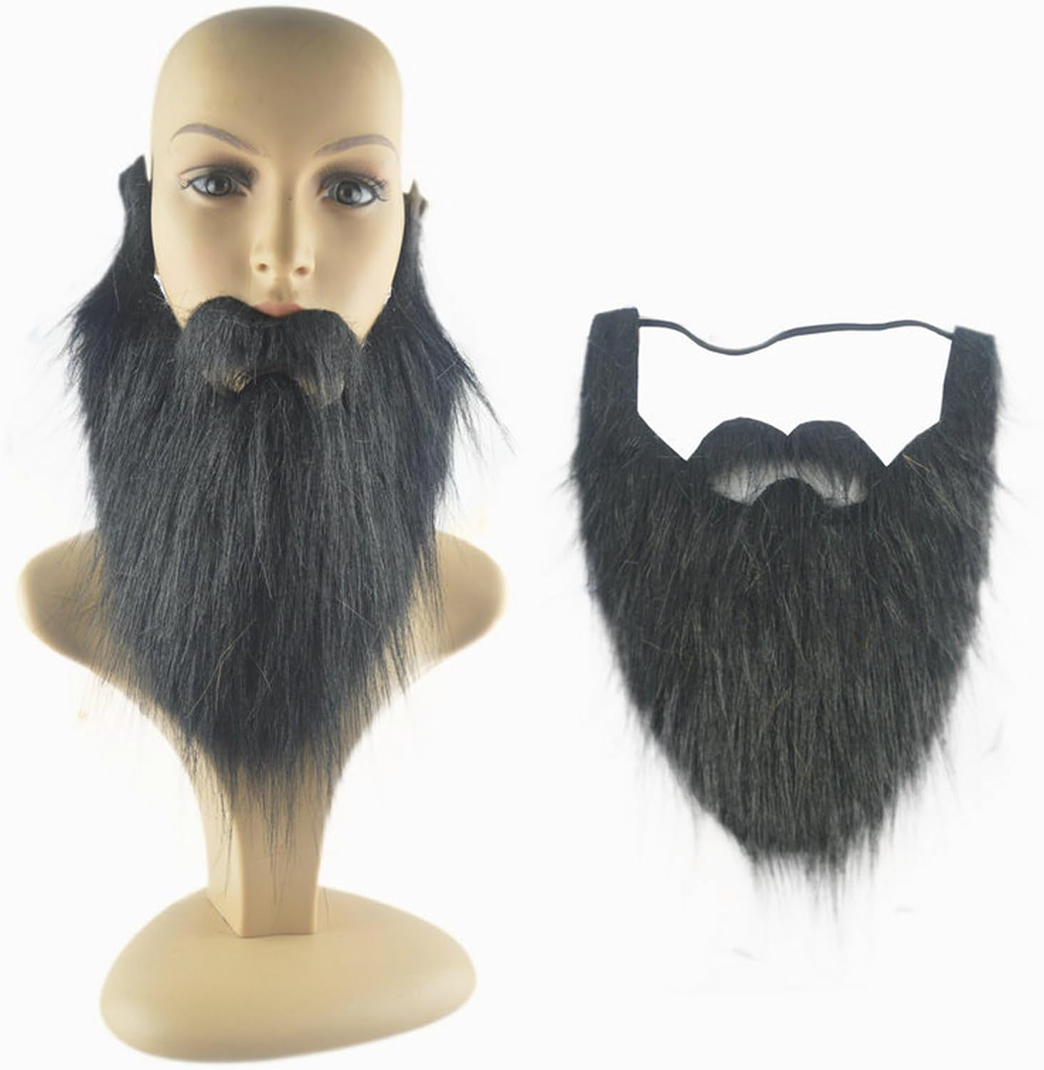 LERTREE Fake Beard Set False Fake Whiskers with Adjustable Elastic Rope Halloween Christmas Party Props Cosplay, Set of 4 ﻿