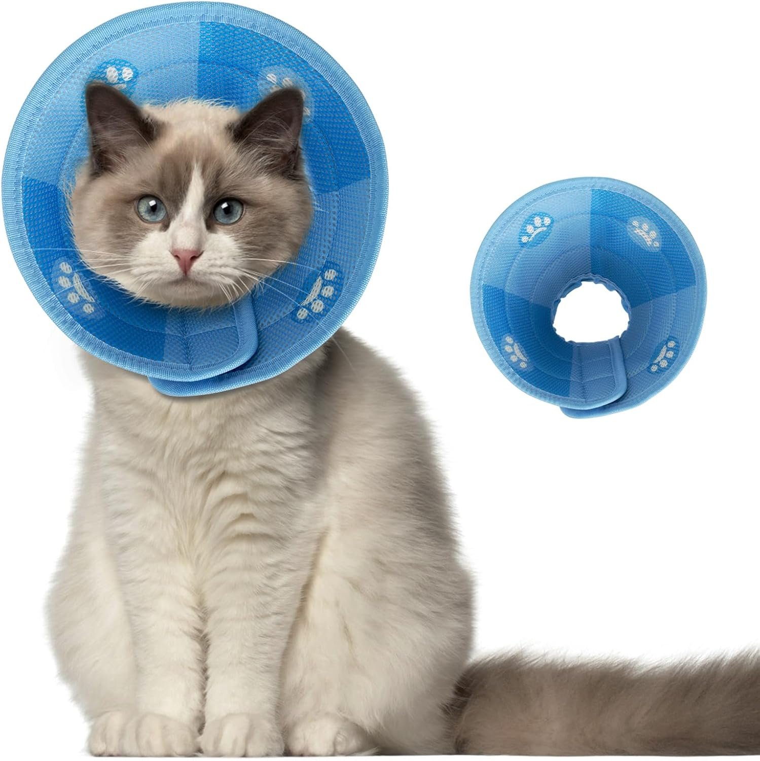 Cat Collar, Foldable Soft Protective Collar, Elisabethan Collar, Recovery Collar, Soft Collar Cone after Surgery and Injuries for Puppies, Small Dogs and Cats (S) image number 2