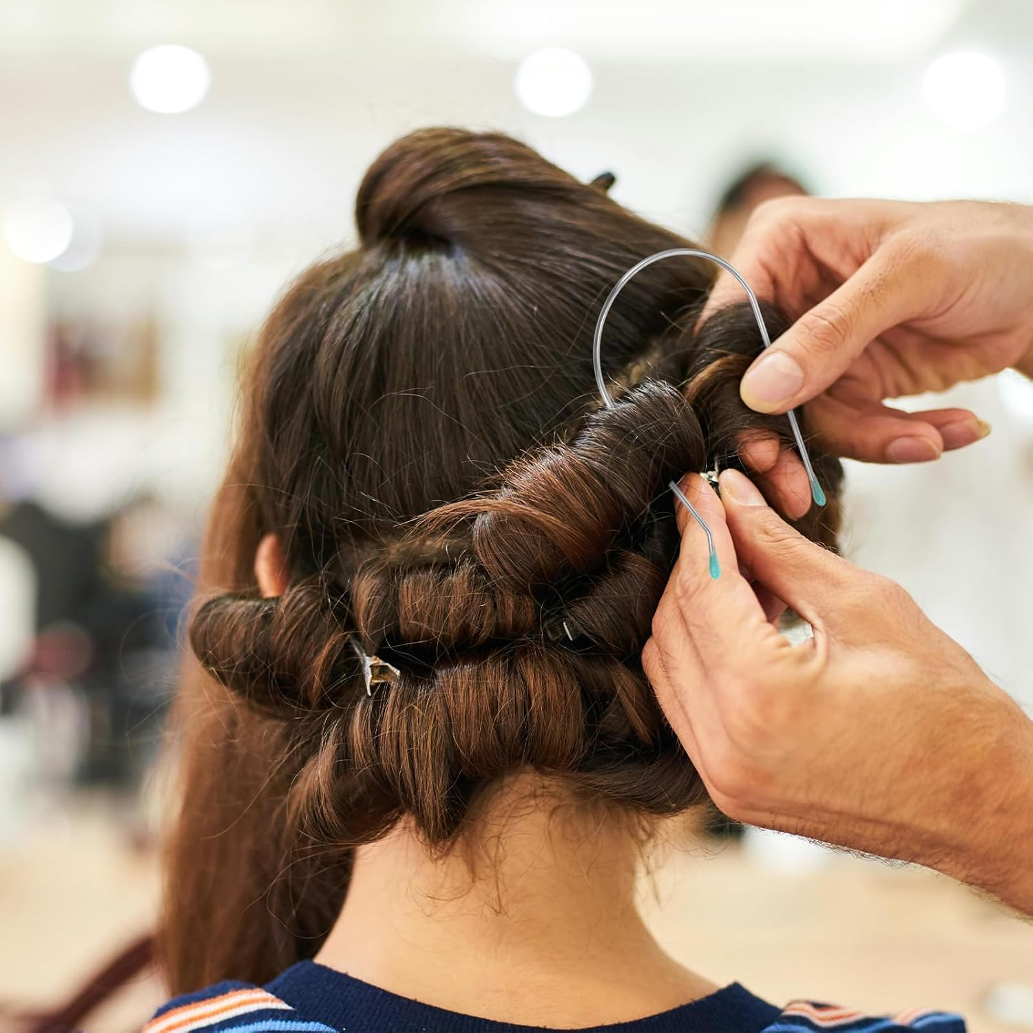 8 Pcs Silver Hot Curler Clips Replacement Kit, Hot Roller Clips Rollers Securing Pins Fits 2 Inch Hot Rollers,Hot Roller Clips Replacement Styling Tools and Appliances image number 2