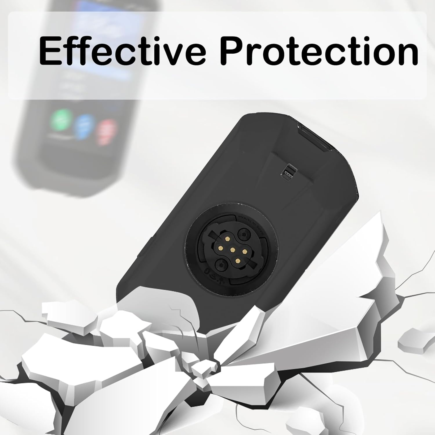 CONAPIKA Case for Garmin Edge 1050, Ultra Silm Soft Silicone Shock-Absorption Cover Protector Full Coverage Lightweight Bike GPS Navi Protective Protective Sleeve with 2 EPU Screen Protector,Black