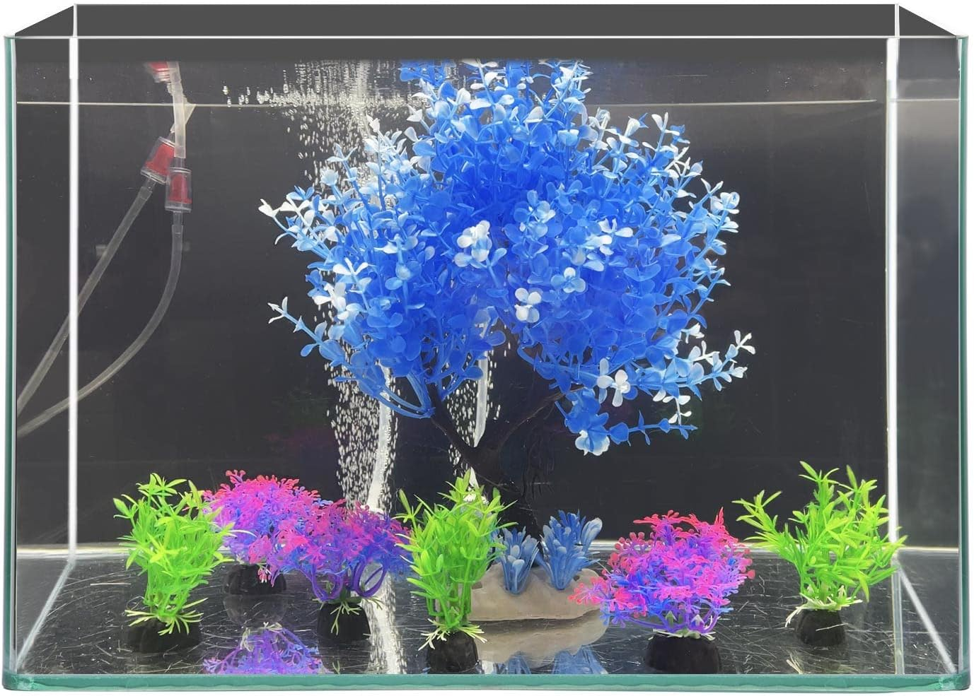 FEDOUR Aquarium Decoration Plants, Artificial Aquarium Decor, Pets Plastic Plants for Fish Tank Decorations (Blue Tree) image number 5