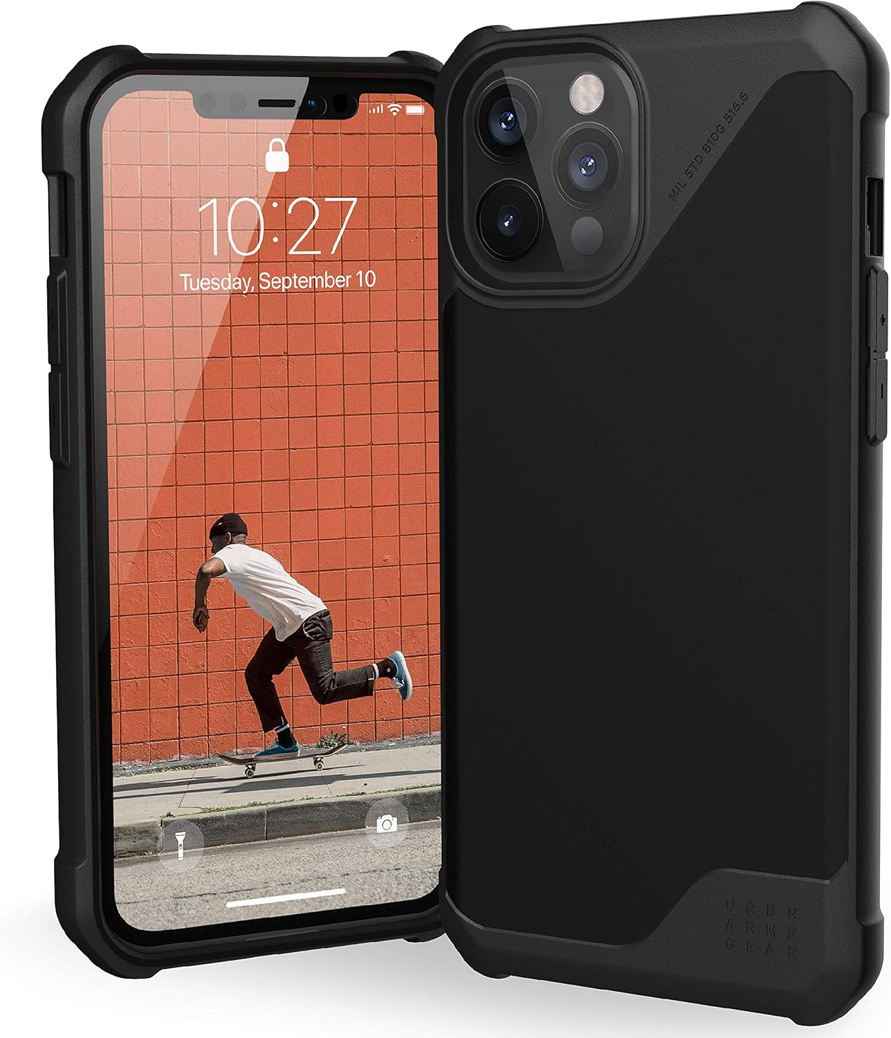 UAG Metropolis Lite Series Phone Case for Iphone 12 Pro Max, SATN ARMR Black
