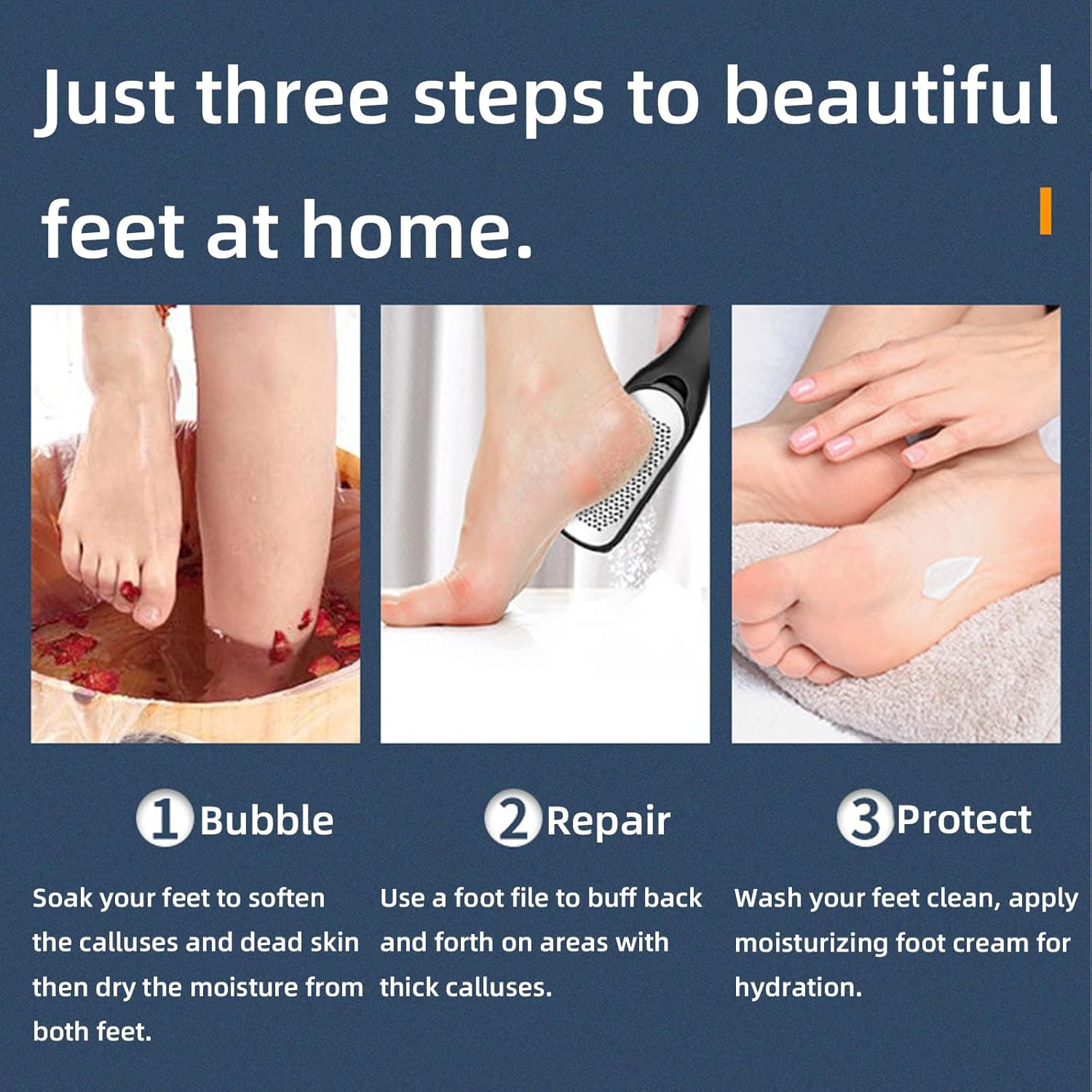 Suytvenxau Foot File Callus Remover - Double Sided Stainless Steel Foot Scrubber with Washable Design for Dead Skin, Horny Skin, Corns, and Cracked Heels, Portable Hanging Hole (Silver) image number 3