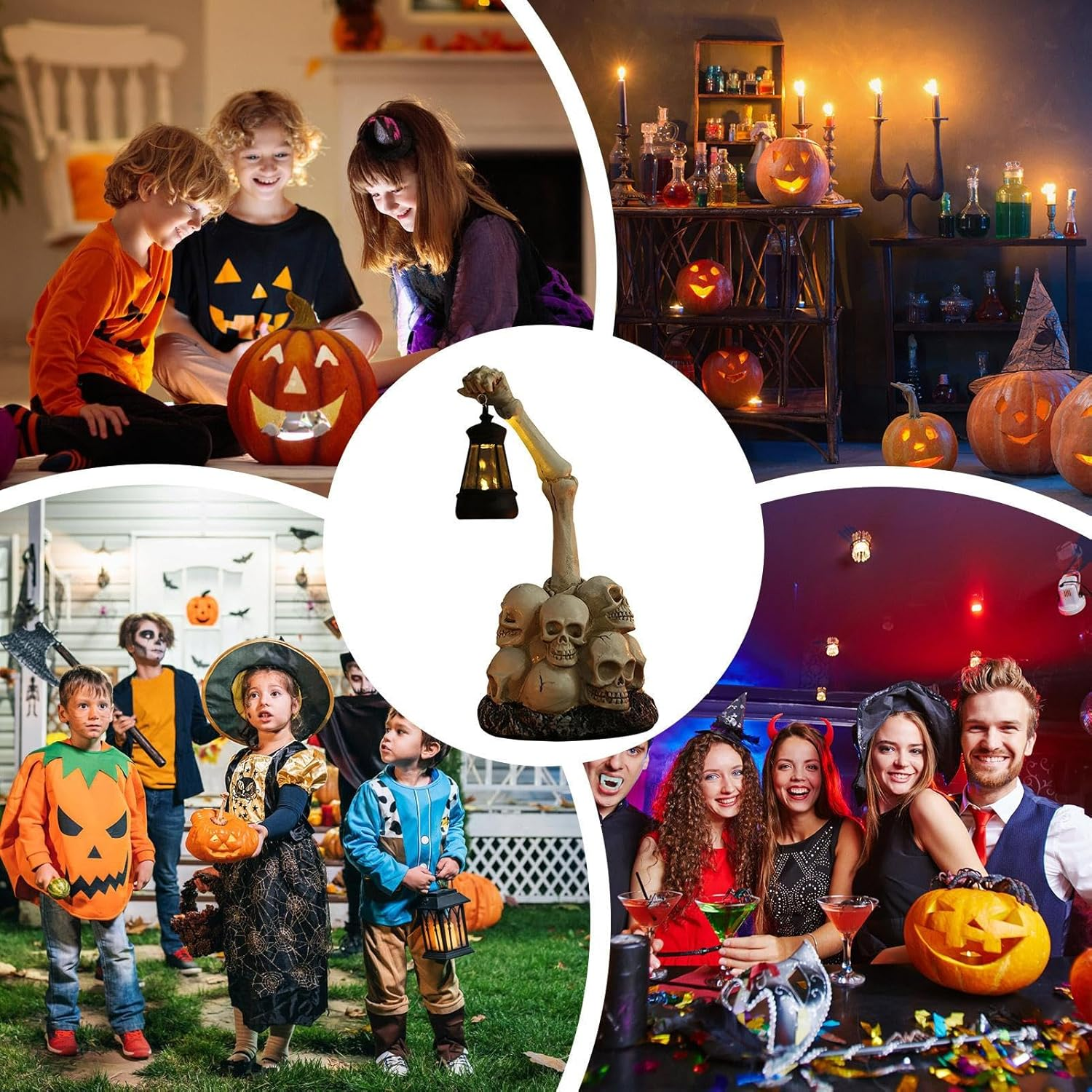 Skeleton Night Light | Skull Night Light Ornament | Resin Desk Table Lamp Spooky Decorative Lighting for Halloween Women Bedroom Living Room Party D&eacute;cor image number 5