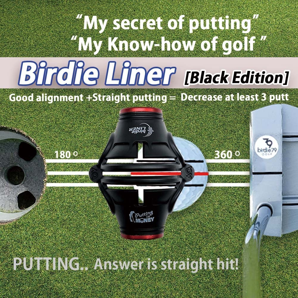 Premium Quality360-Degree Birdie Liner Drawing Alignment Tool Kit- 360-Degree Triple 3-Line Golf Ball Marker Stencil with Gift Box Including 3 Color Marker Pens-Patent Pending. image number 1