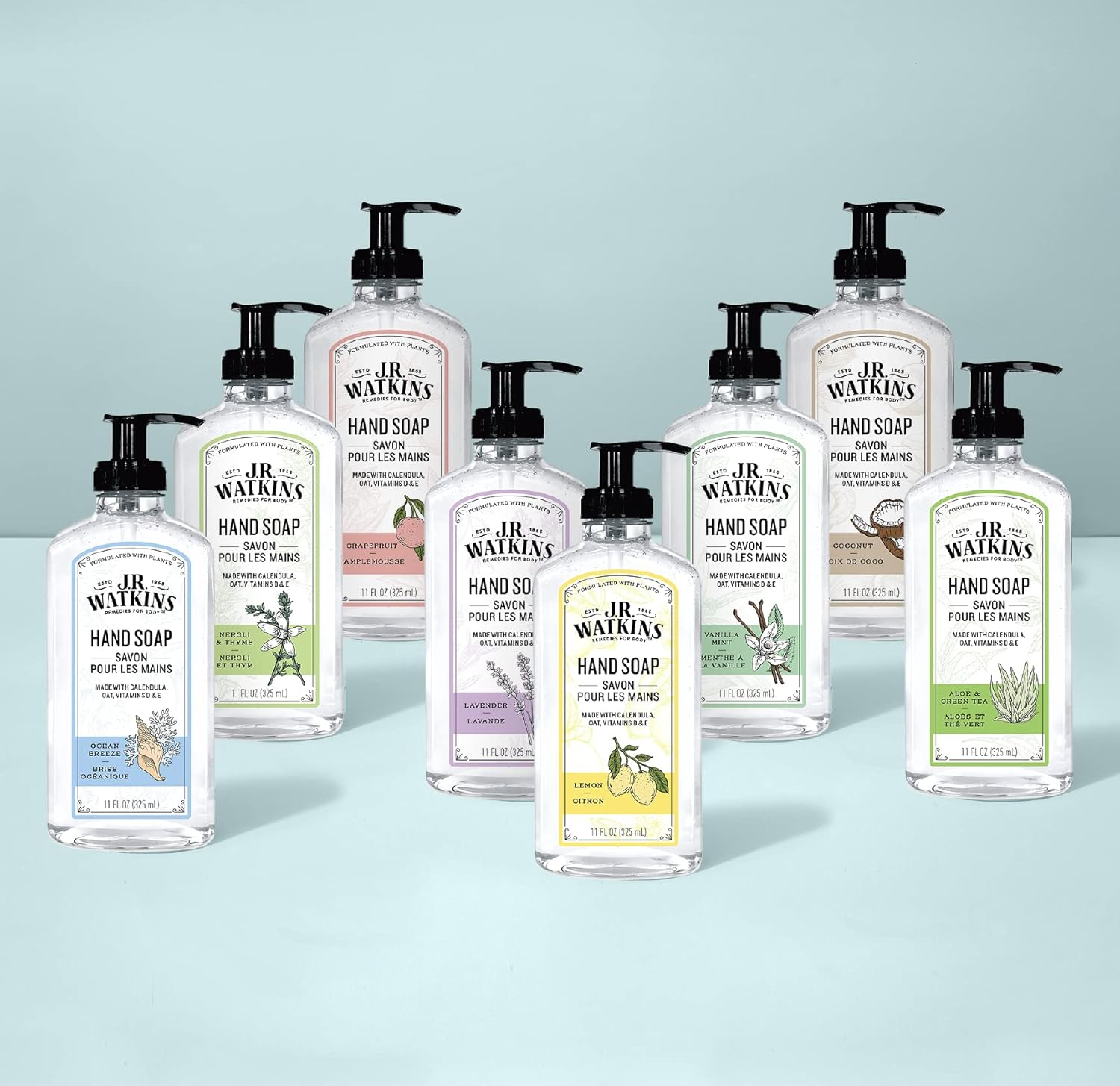 J.R. Watkins Hand Soap Refillsavon, Aloe & Green Tea 34 Fl Oz, Pack of 1 image number 6