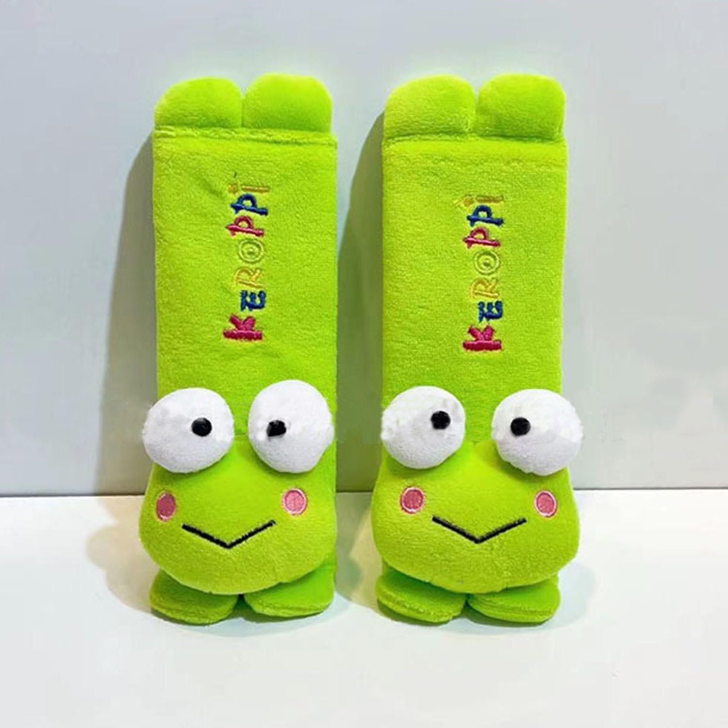 Kawaii Car Seat Belt Strap Cover, Cute 2 Pieces Set Anime Seat Strap Neck Protector Car Decorations for Women (Kuro) (Mg-Seat Belt Cover-003)