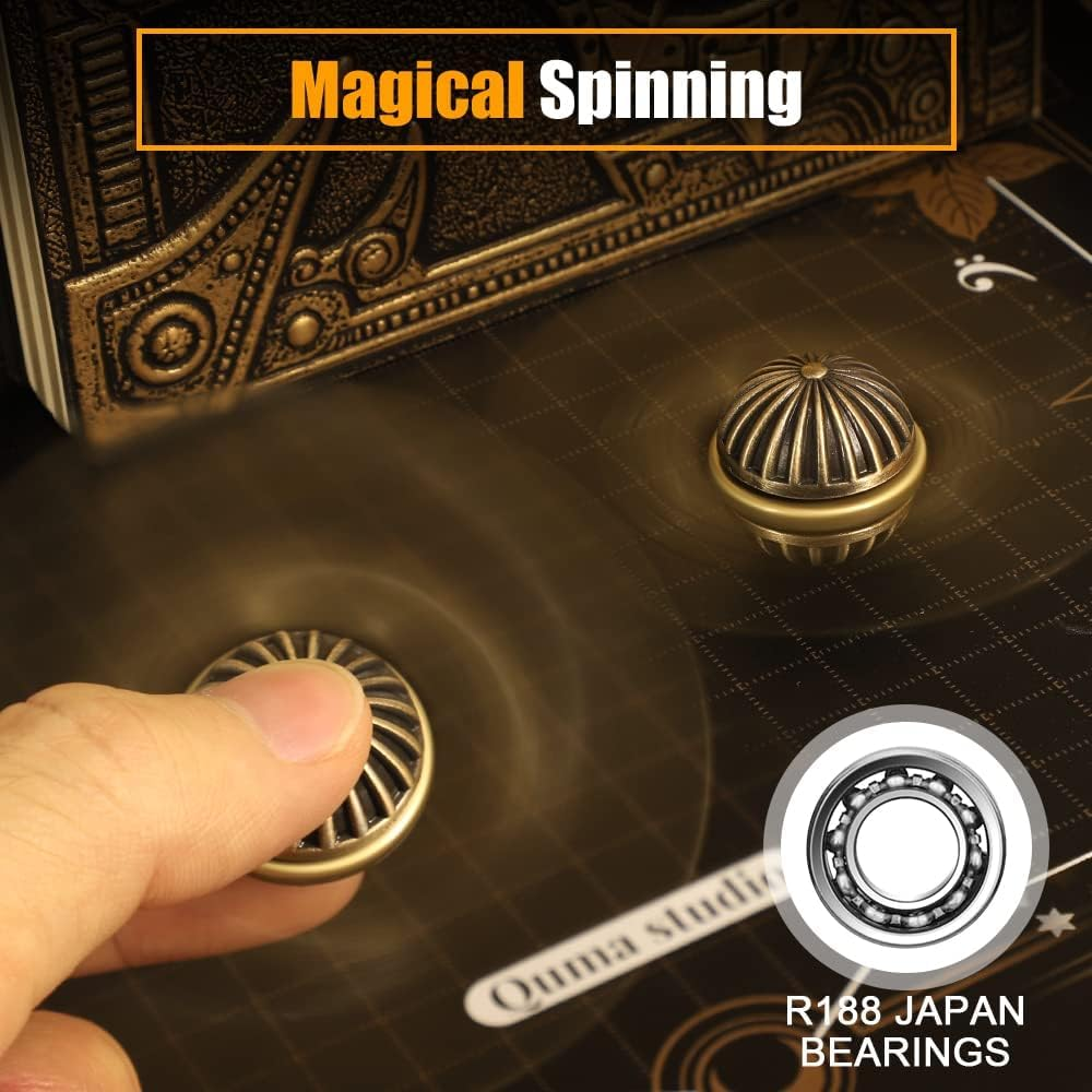 Fidget Spinner Hand Finger Spinning Toy Magic Orb Anxiety Toys Finger Spinners Toy Spining Novelty Toys for Adults and Kids Classroom Stress Relief Birthday (Bronze) image number 2