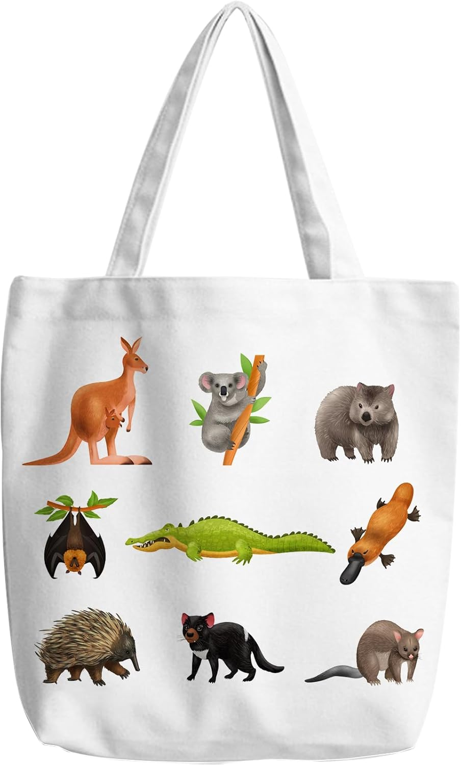 Kangaroo Koala Lover Gift Australian Animals Tote Bag Platypus Crocodile Shopping Grocery Bag image number 5