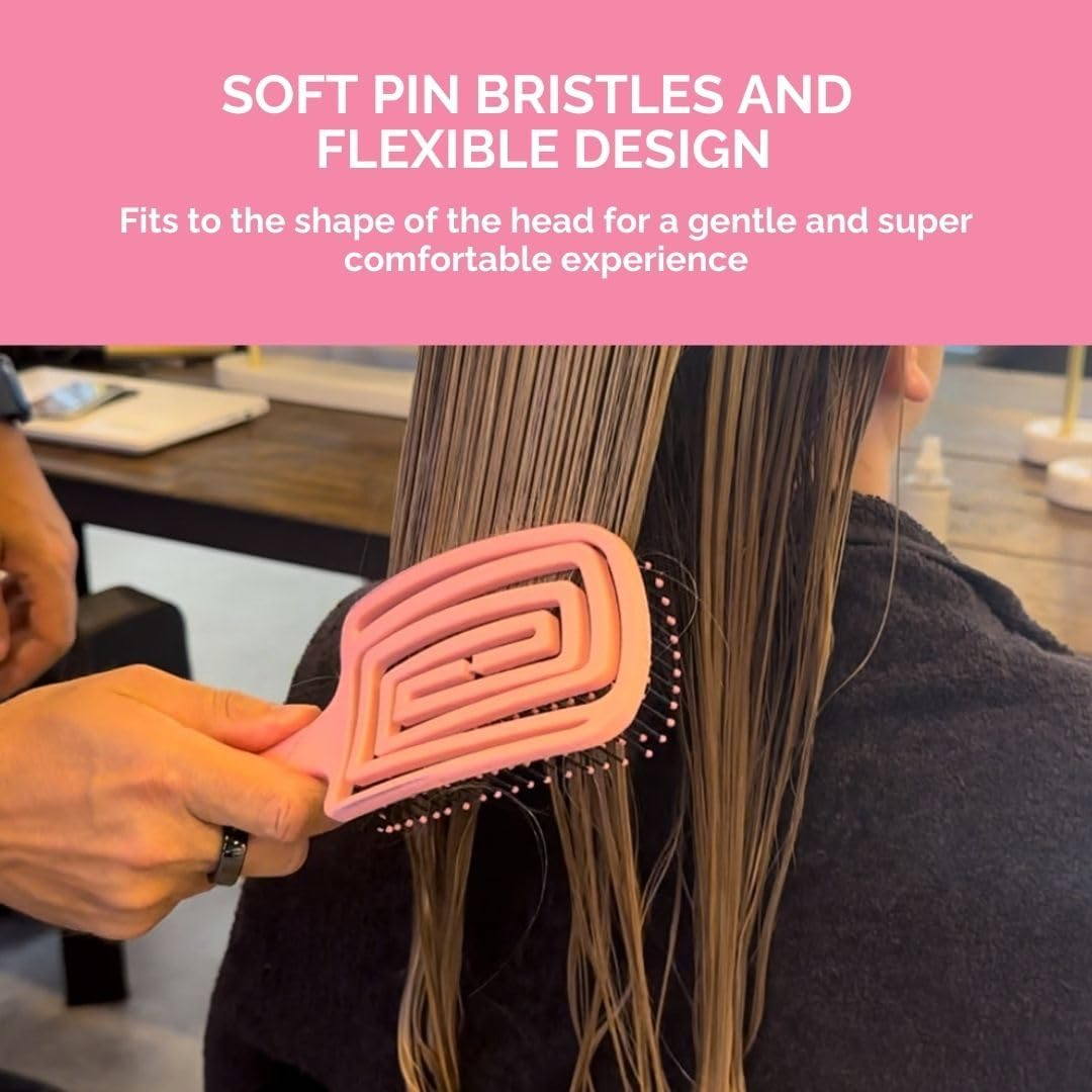 FUL Pink Vented Hair Brush | for Fast Blow Dry | Detangling Hair Brush | Minimises Friction | Ideal for Travel | Suitable for All Hair Types image number 5