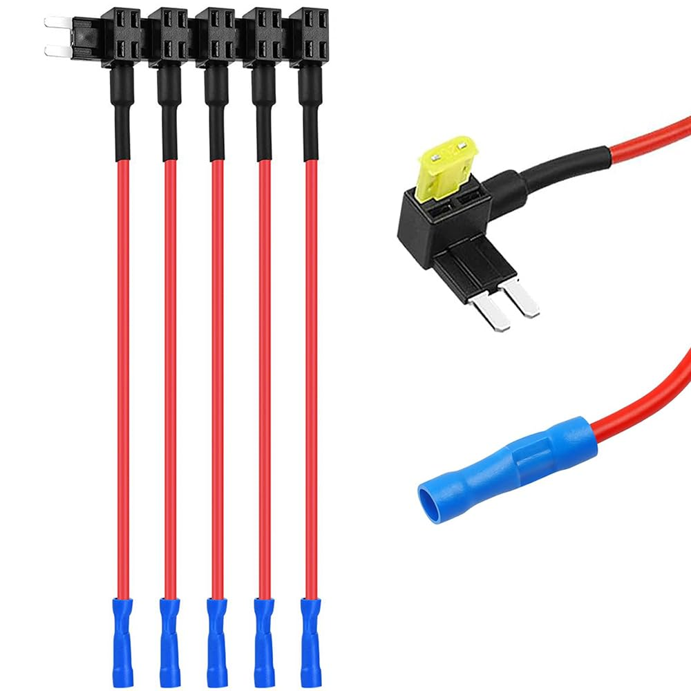 Aikoolwer 12V 5 Pack Car Fuse Assortment Kit Blade Add-A-Circuit Fuse Tap Adapter Automotive Standard LED Auto Fuses Holder Mini Marine RV Camper Boat Truck (2A 3A 5A 7.5 a 10A 15A 20A 25A 30A 35A) image number 5