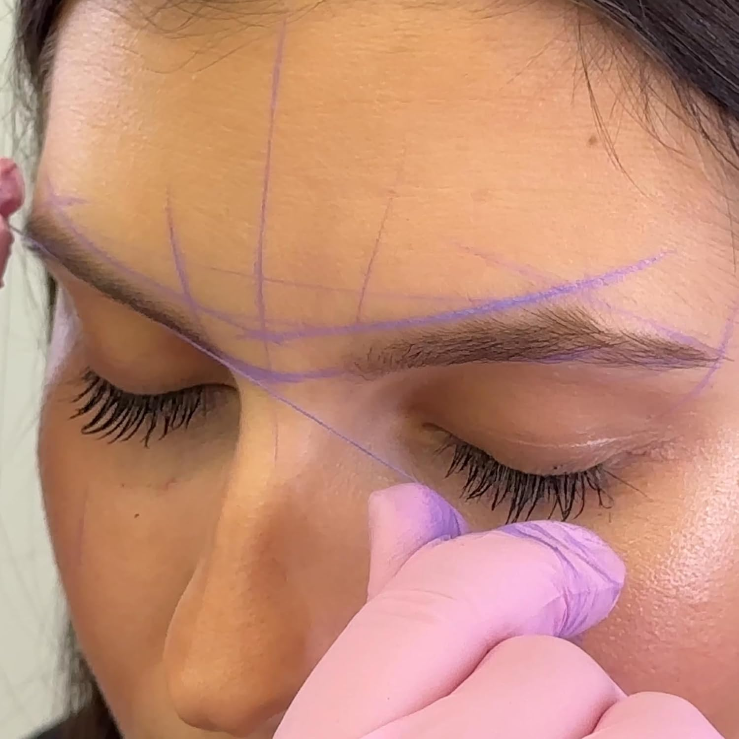 Ink Permanent Brow Mapping String [100 Ft Bottles - 30 M] Pre-Inked Mapping String for Permanent Makeup and Microblading Supplies | Mapping Kit | Brow Mapping (Lilac) image number 2