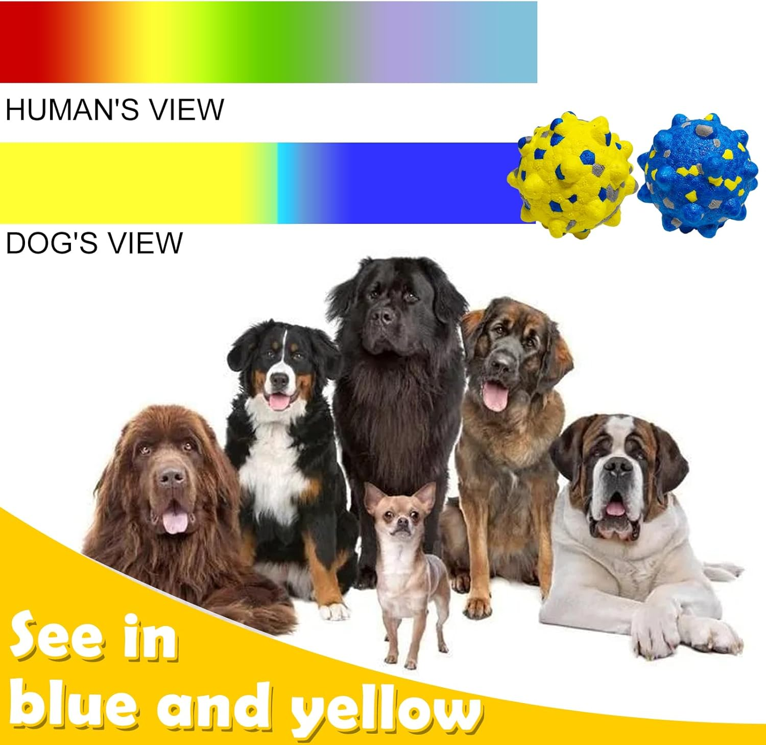 4 Pack Dog Balls, Indestructible Tennis Balls for Dogs, 7.5 Cm, Bouncy, Durable Toy Balls, Water Toy Fetch Balls image number 6