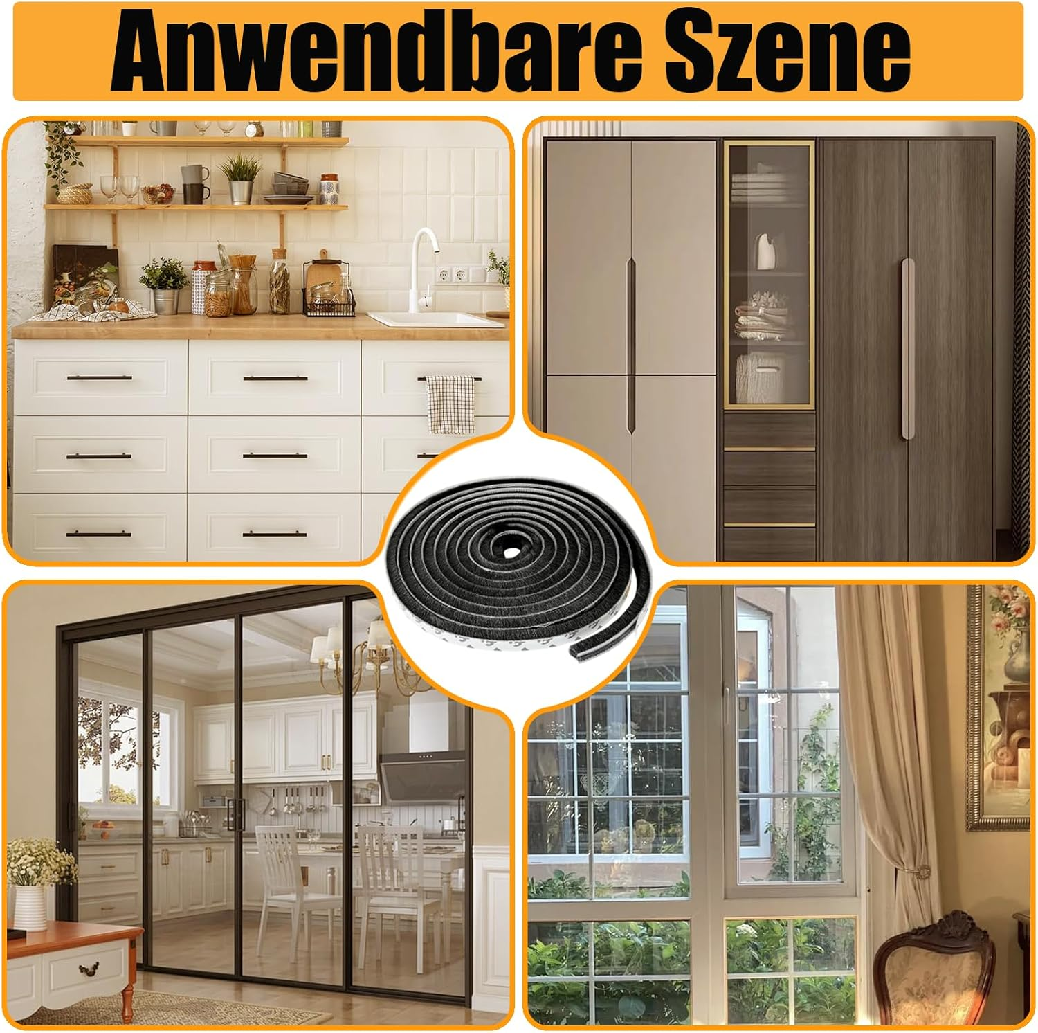 10 M Brush Seal Self-Adhesive Brush Strip Sealing Strip Windproof Dustproof Sealing Tape for Sliding Doors Windows Wardrobe Sealing Brush image number 4