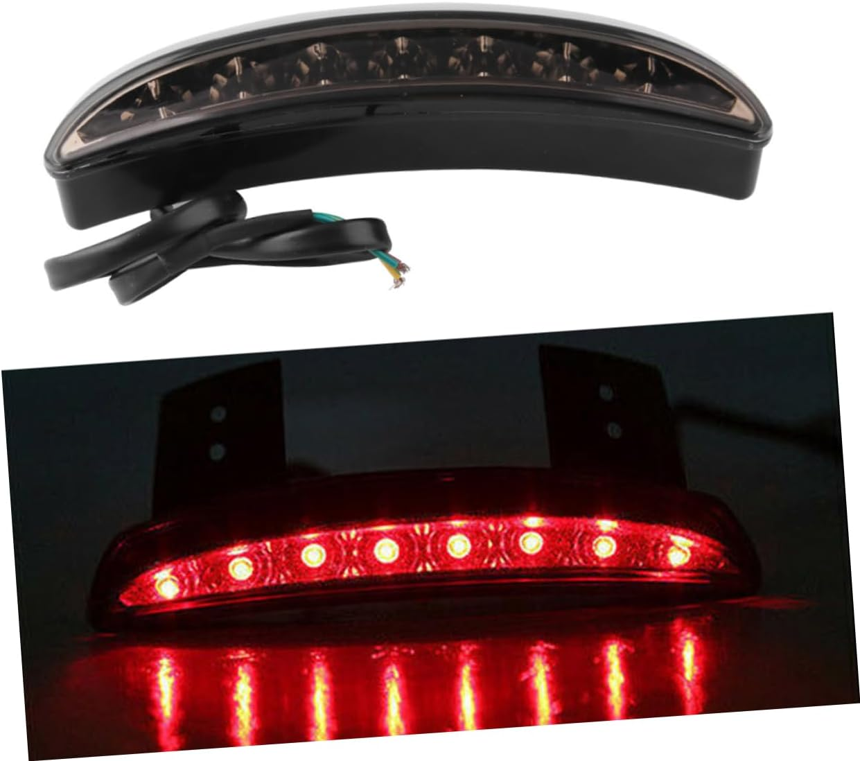PLAFOPE Motorcycle Tail Light Motorbike Brake Light Taillight Long Lifespan Streamlined Design image number 5