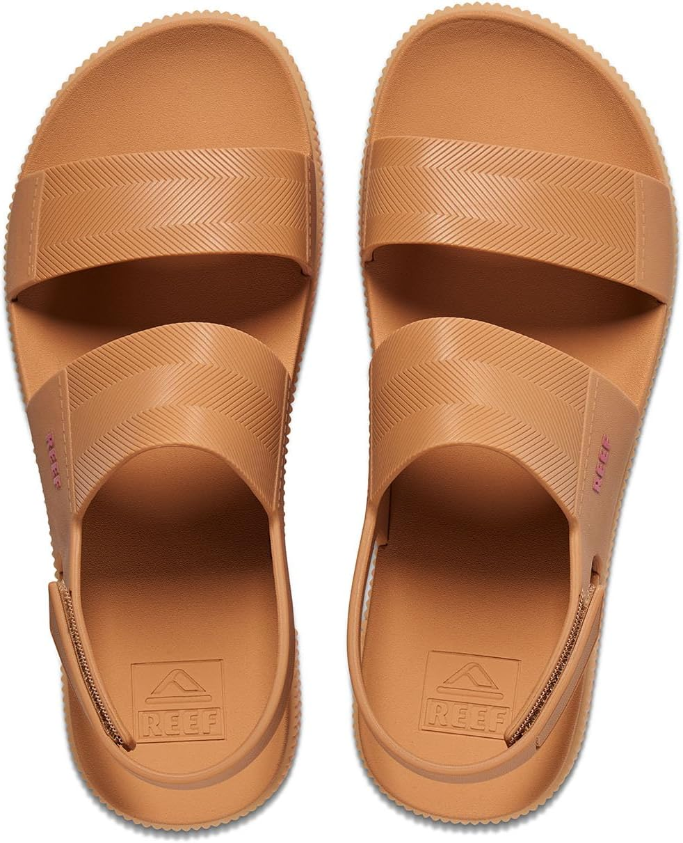 REEF Women'S Water Vista Higher Platform Sandal, Water Friendly, Adjustable Strap, Black/Tan, 9