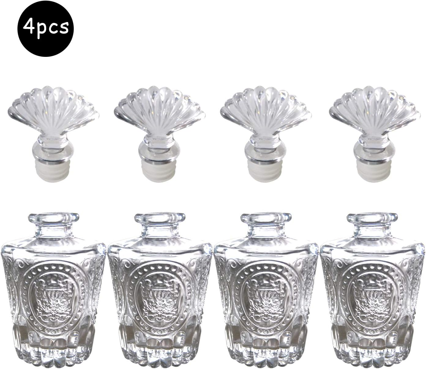 Set of 4 Glass Diffuser Bottles 150Ml,Reed Diffuser Aroma Bottles image number 1