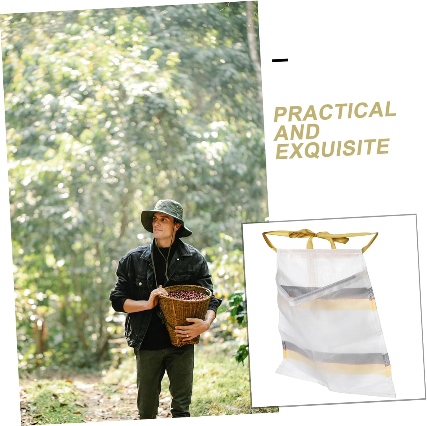 Gardening Fruit Picking Apron Mesh Vegetable Bags for Pickers Mushroom Hunting Foraging Pouch Storage Pocket Mesh Bag image number 1