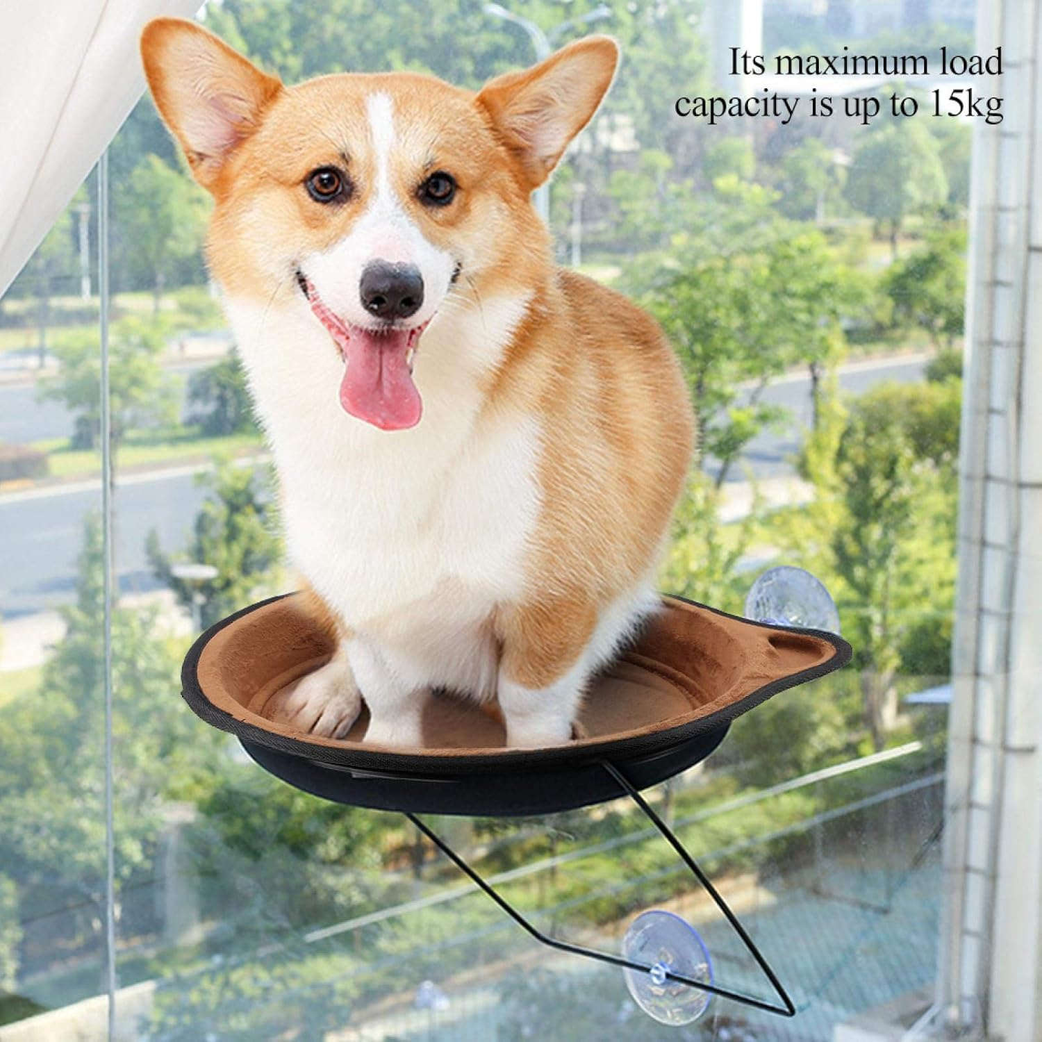 Naroote Wosune Pet Hanging Nestw, Bed Window Suction Cup Hanging Nest Suction Cup Window Sill Hammock for Cat Bed for Window Cat Bed for Pet Bed for Cat Hammock (Brown) image number 1