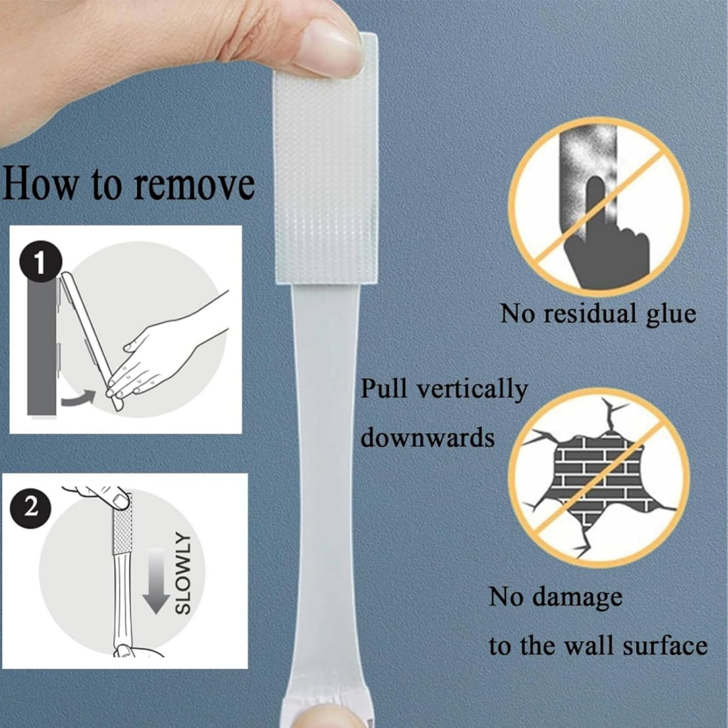 Suntvenxau Picture Hanging Strips Heavy Duty 16 Pairs (32 Strips), Damage Free Removable Wall Tape, Double-Sided Hook Loop Adhesive Mounting Tapes for Decorations, 16X70Mm image number 5