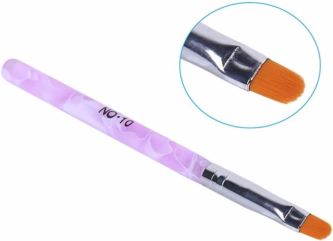 7Pcs round Head UV Gel Nail Acrylic Brush Hair Good for Starter Pen Size No.2-14 image number 1