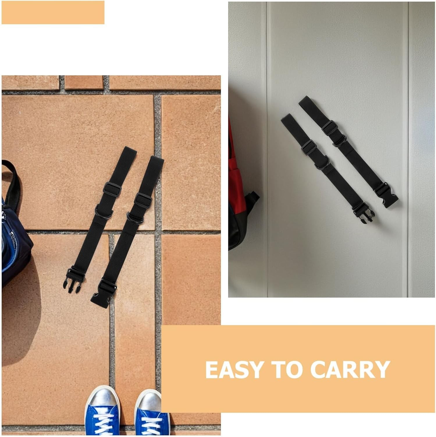 GALPADA 5Pcs Black Nylon Luggage Straps Quick-Release Buckles, Adjustable Heavy Duty Binding Straps for Suitcases, Backpacks, Yoga Mats, and Outdoor Travel Gear image number 5