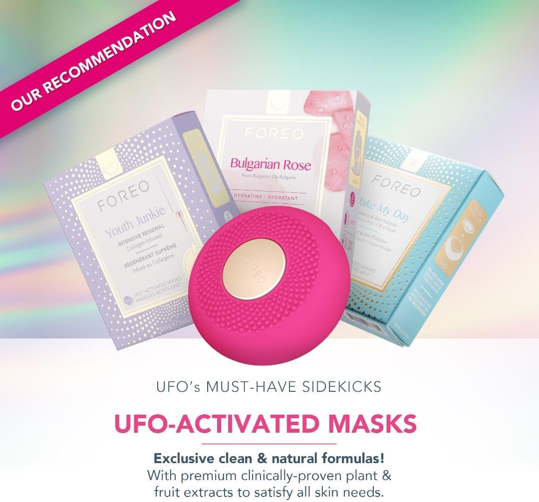 FOREO UFO Mini 2 Face Mask Treatment Complete Facial | Full LED Spectrum & Red Light Therapy for Face | Warming | Face Moisturizer | Dark Spot & Acne Scar Treatment for Face | Nourishing image number 6