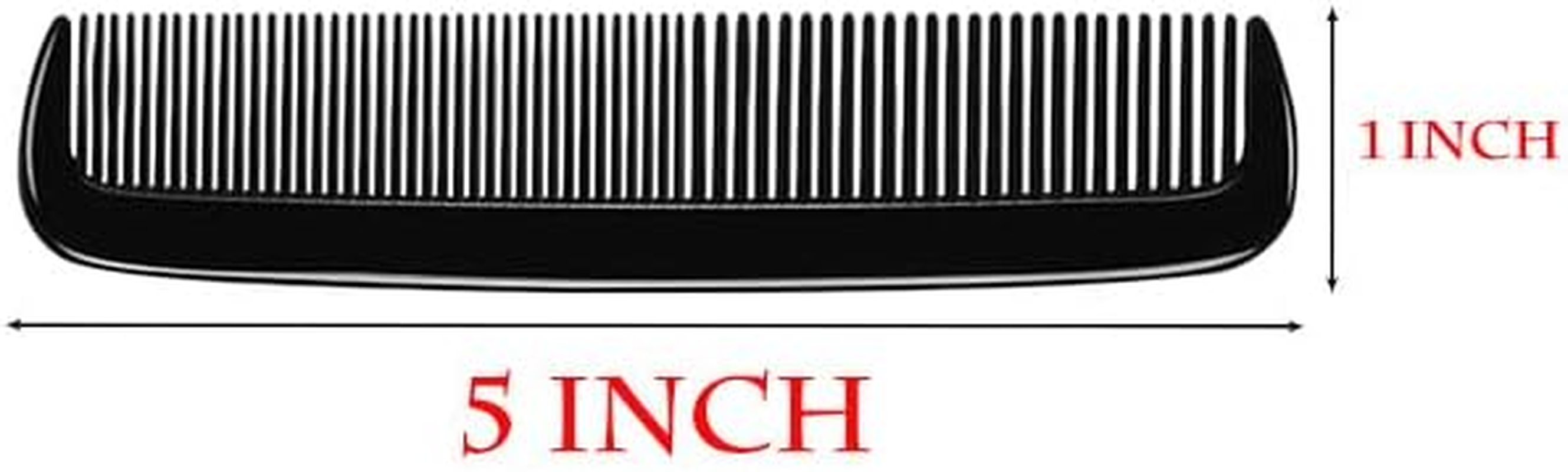 (6 Pack) 5" Pocket Hair Comb Beard & Mustache Combs for Men'S Hair Beard Mustache and Sideburns