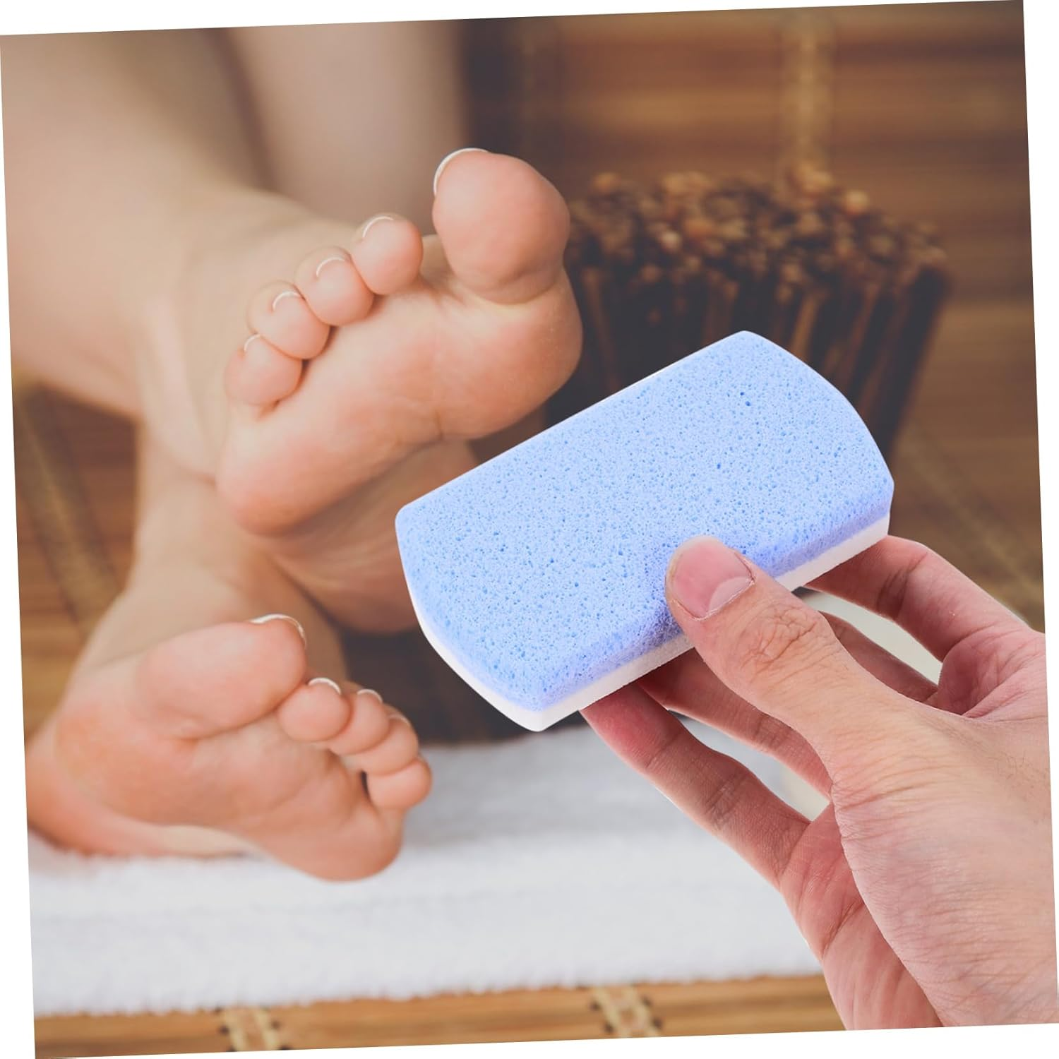 IWOWHERO 4Pcs Foot File Hard Skin Remover Stone Foot Scrubber Pedicure Tool for Family Travel Use image number 5